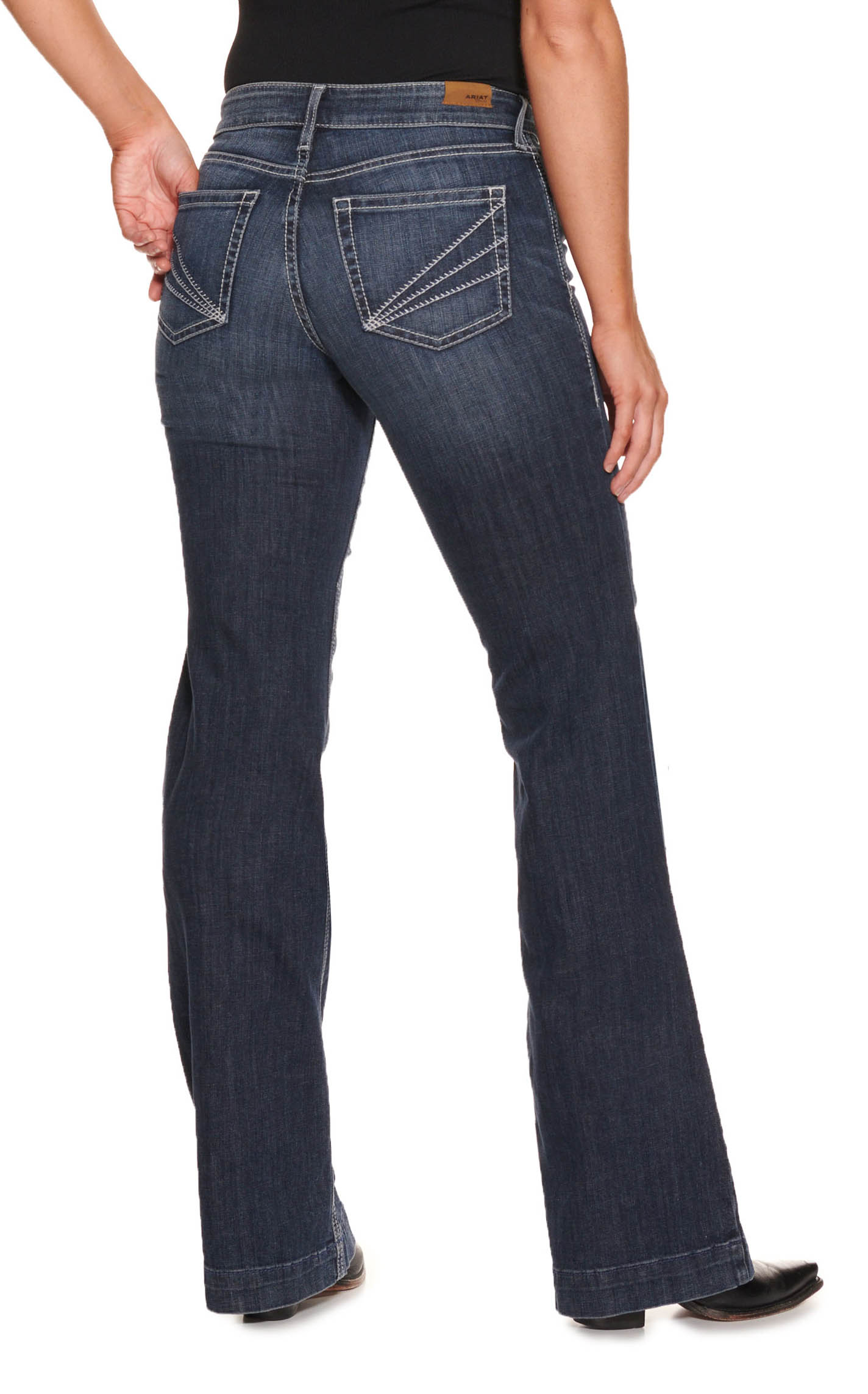 Ariat Women's Aisha Missouri Dark Wash Trouser Leg Jeans - Image 1