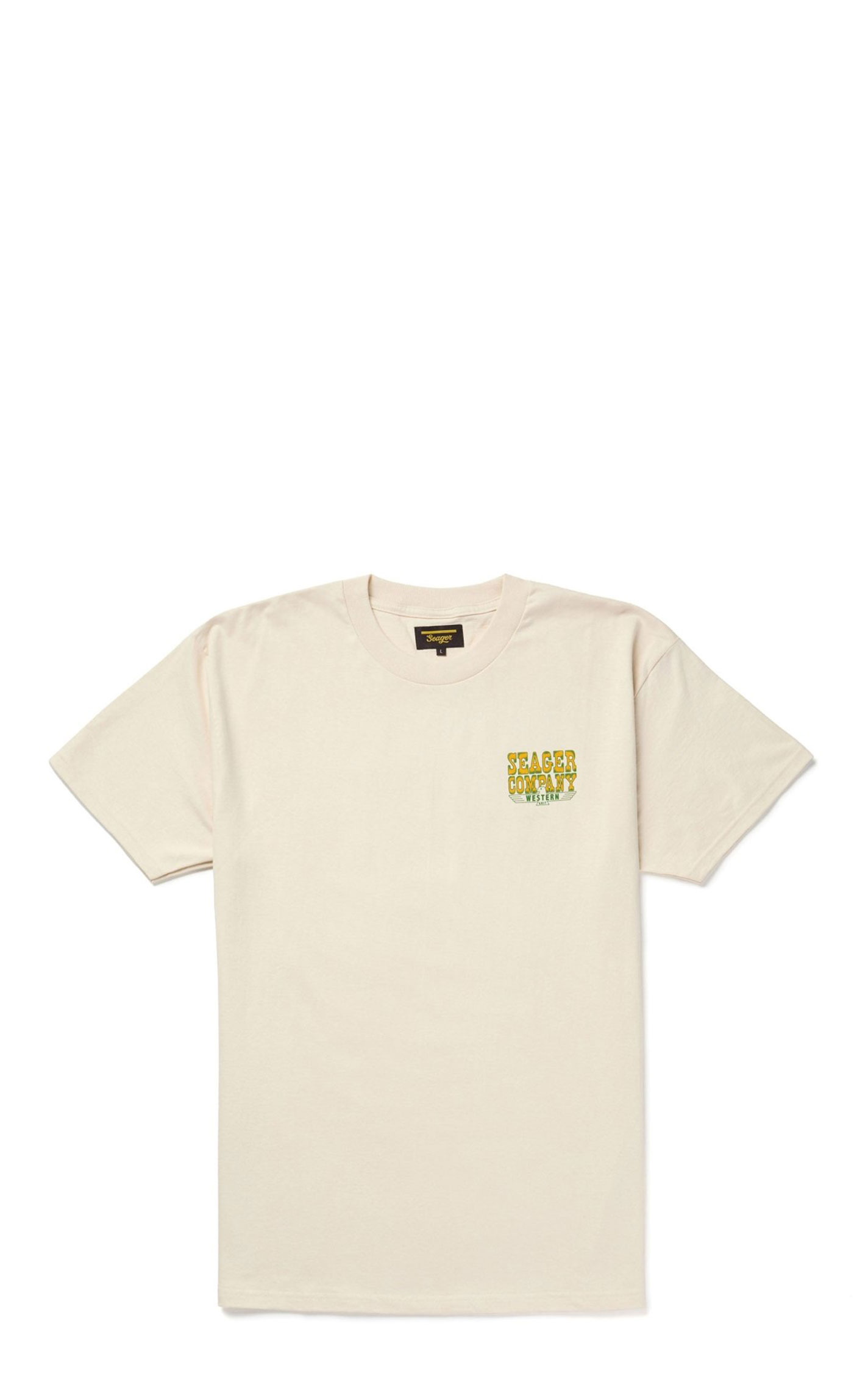 Seager Apparel Men’s White Vintage Rattler T-Shirt - Image 1