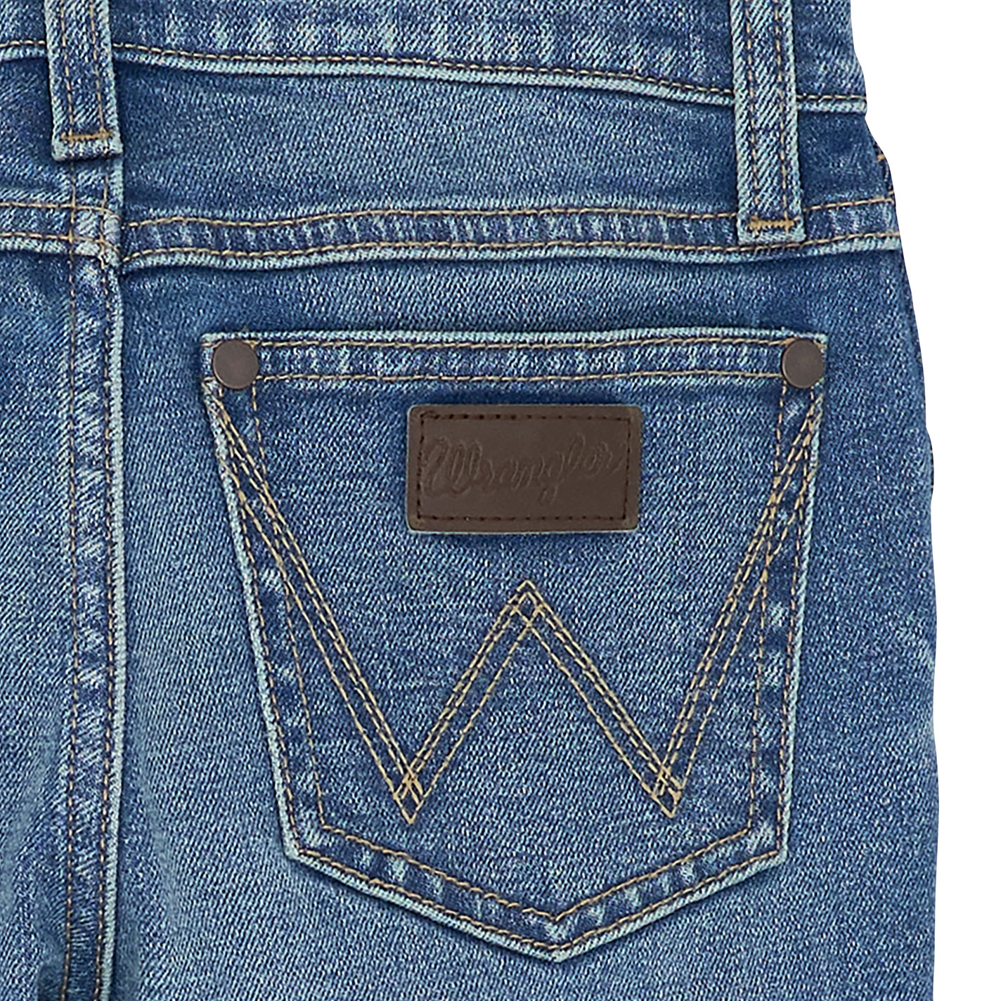 Wrangler Retro Boy's Gralin Medium Wash Slim Cut Straight Leg Jeans (18-20) - Image 1