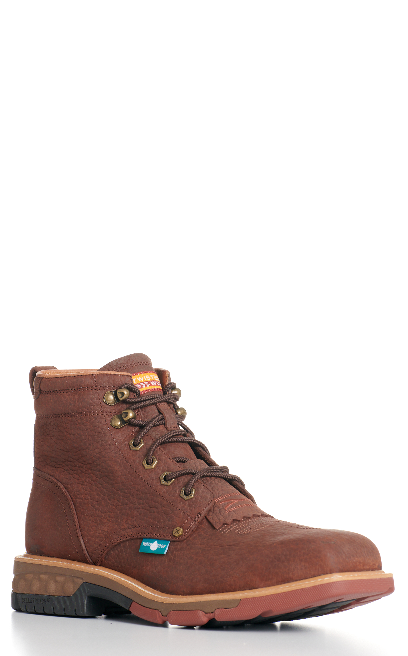 Twisted X Men's Clove Brown Waterproof Wide Square Nano Composite Toe Lace Up Work Boots - Image 6