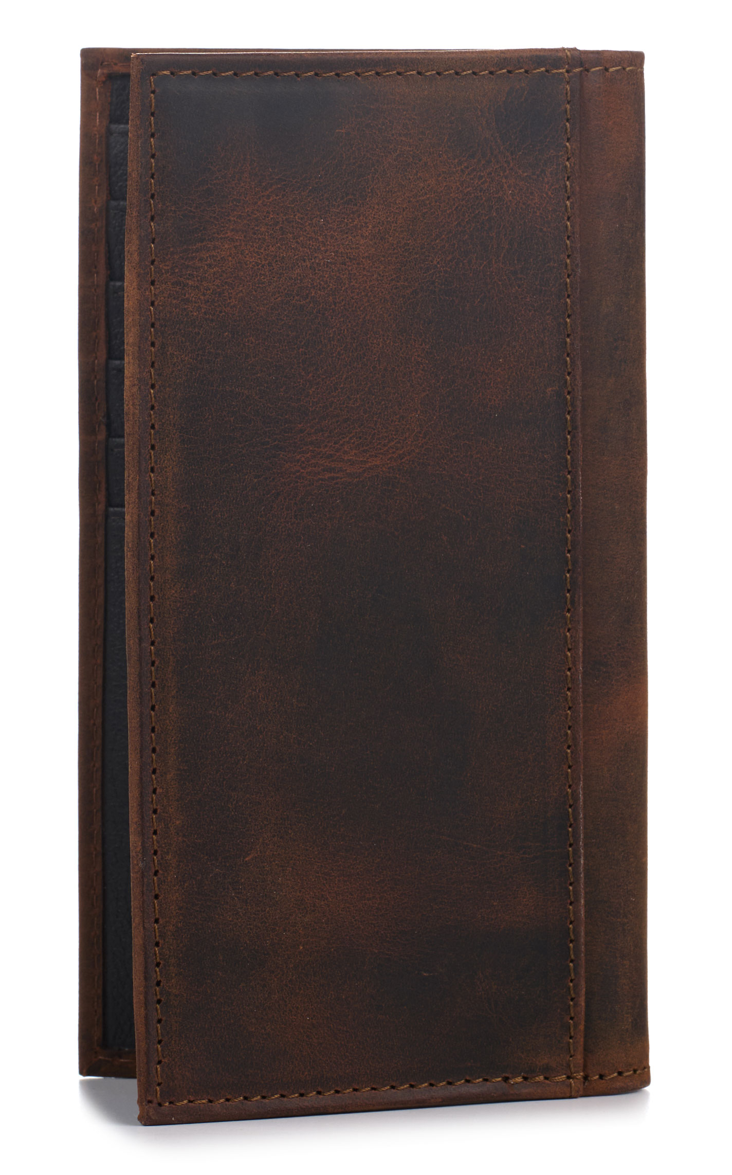 Ariat Men's Chocolate Flag & Shield Logo Rodeo Wallet - Image 1