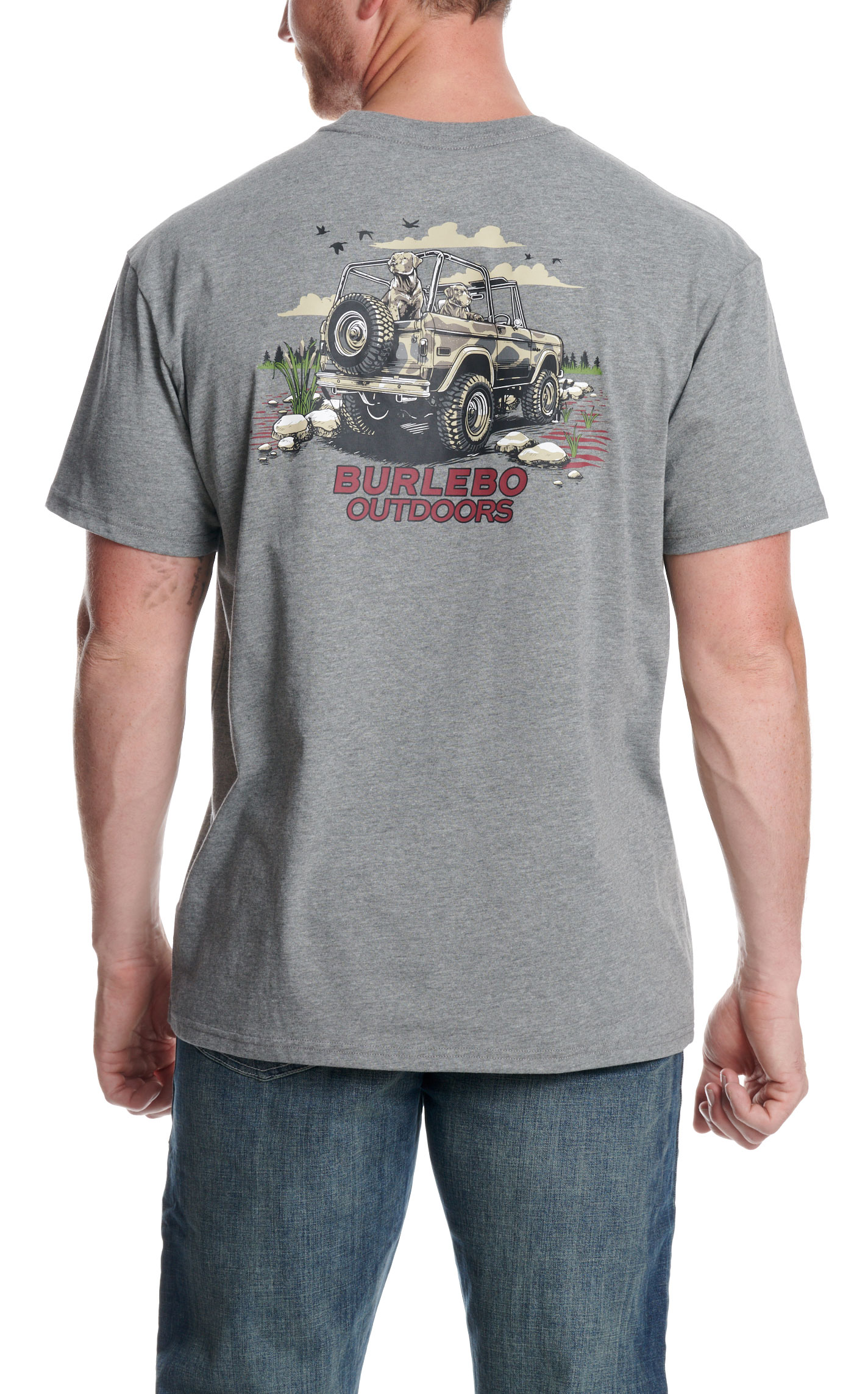 Burlebo Men's Off Road Bronco Heather Gray Graphic T-Shirt - Image 1