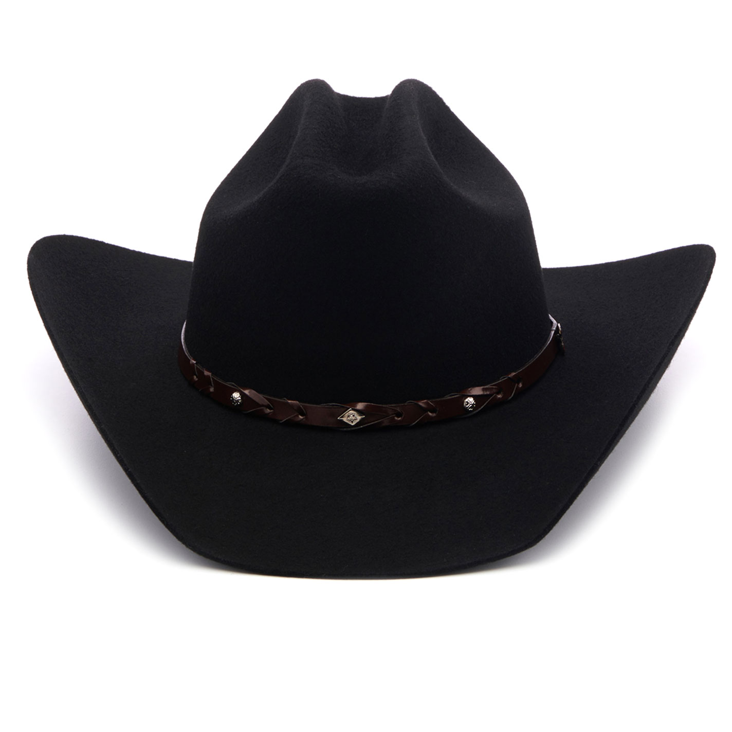 Justin Youth Lonestar Jr. Black Felt Cowboy Hat - Image 1