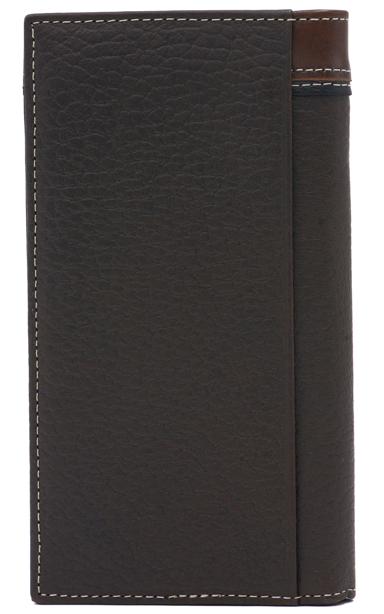 Ariat Chocolate Brown with Tooled Overlay and Circle Concho Leather Rodeo Wallet / Checkbook Cover - Image 1