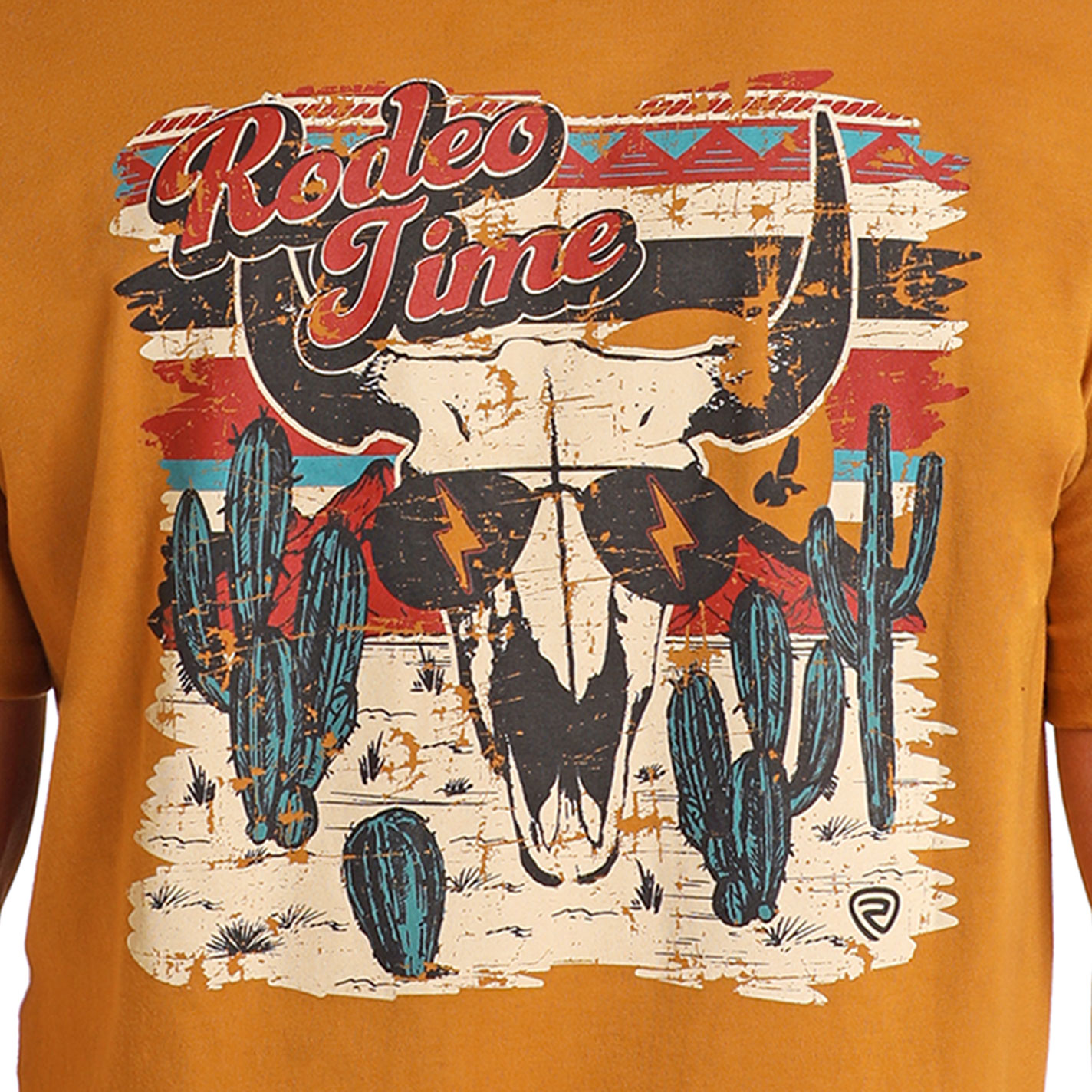 Rock & Roll Denim & Dale Brisby Men's Honey Mustard Graphic T-Shirt - Image 1