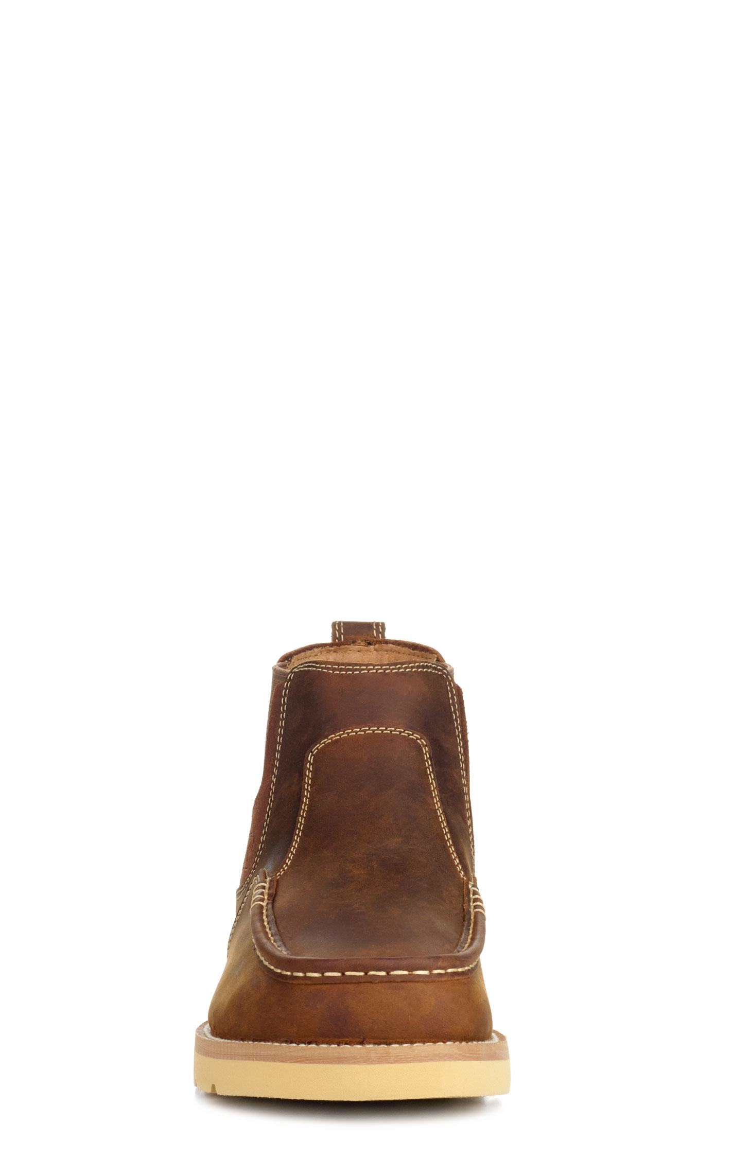Twisted X Men's Oiled Saddle Brown Moc Toe Chelsea Wedge Shoe - Image 1
