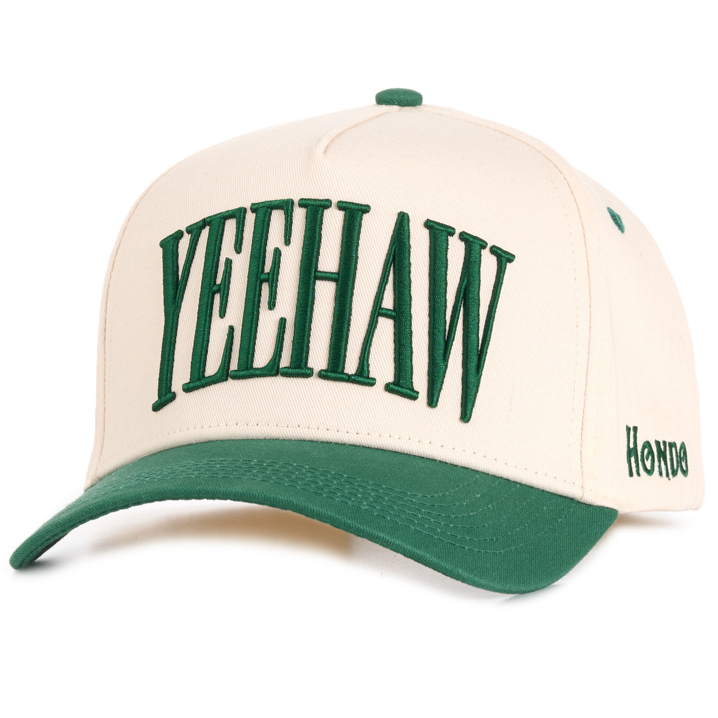 Hondo Bone & Green YEEHAW Embroidered Logo Cap - Image 1