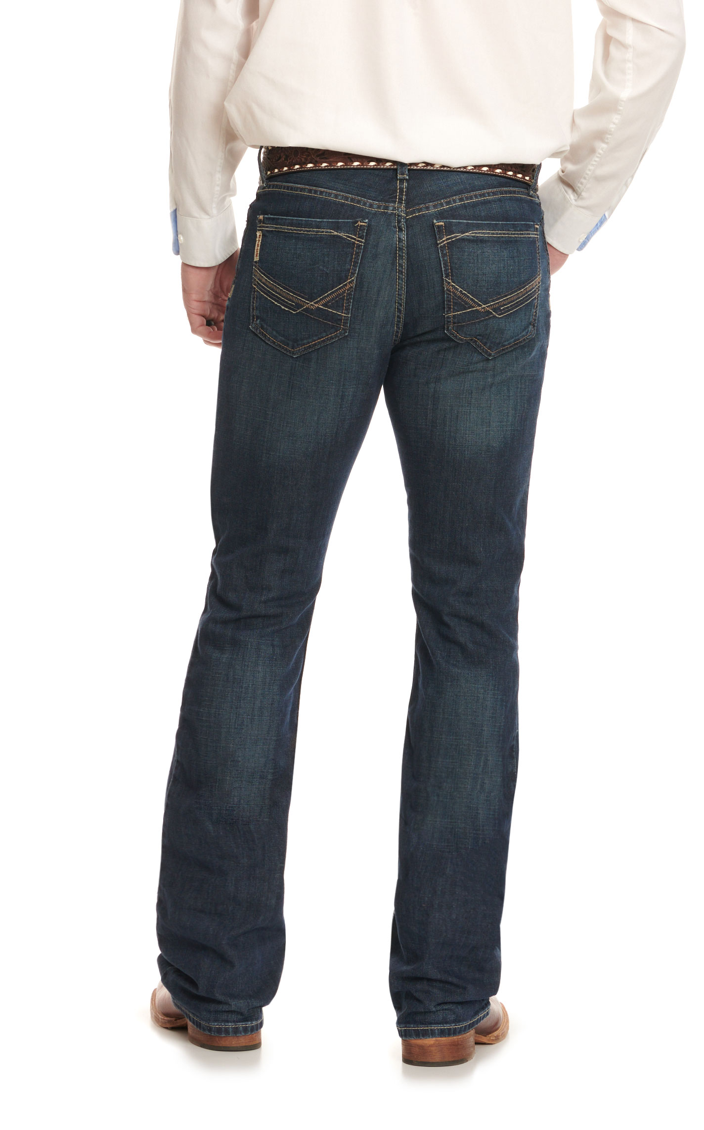 Cinch Men's Ian Dark Stone Wash Mid Rise Slim Fit Boot Cut Jeans - Image 1
