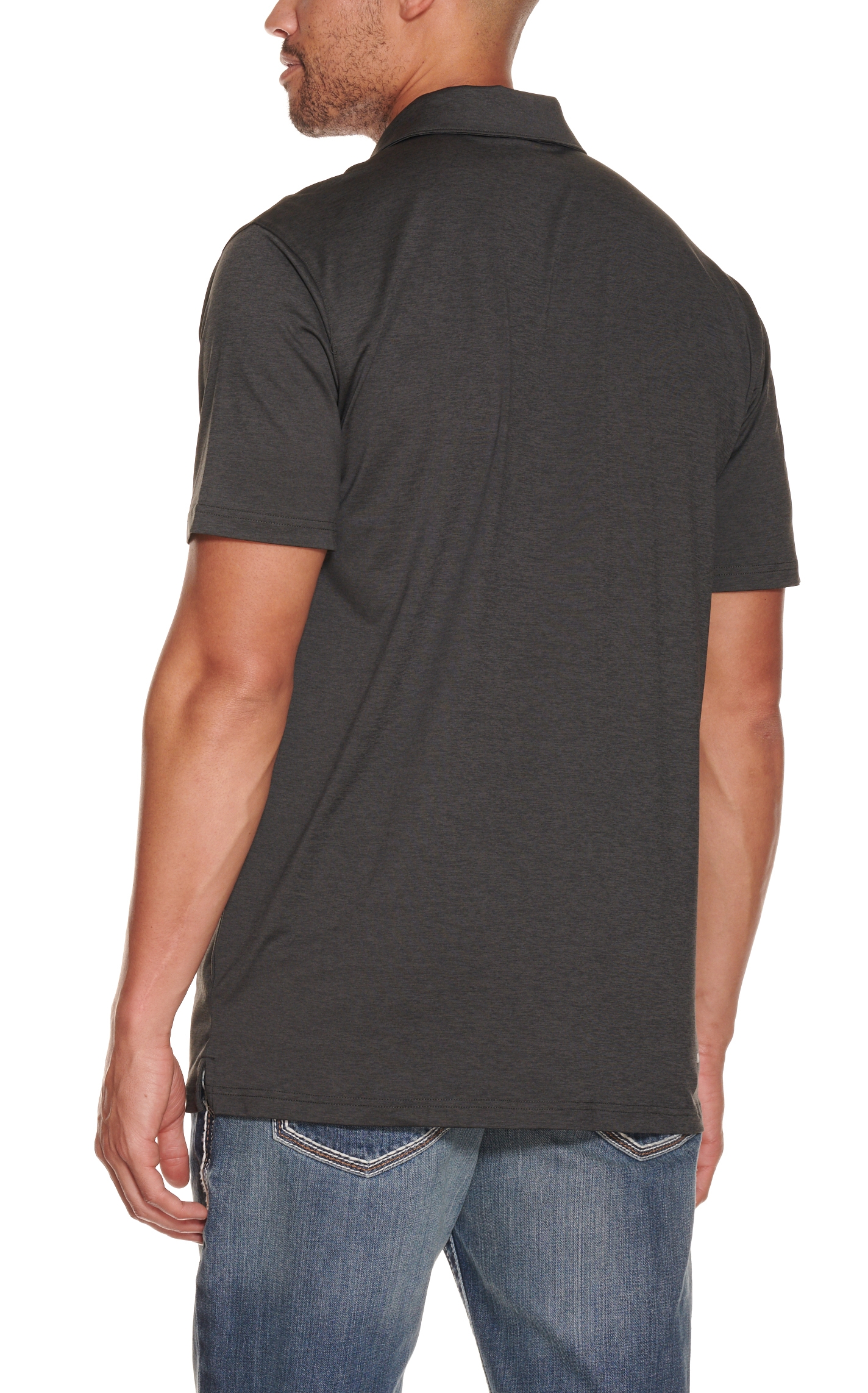 Ariat Men's Charger 2.0 Fitted Charcoal Short Sleeve Polo Shirt - Image 1
