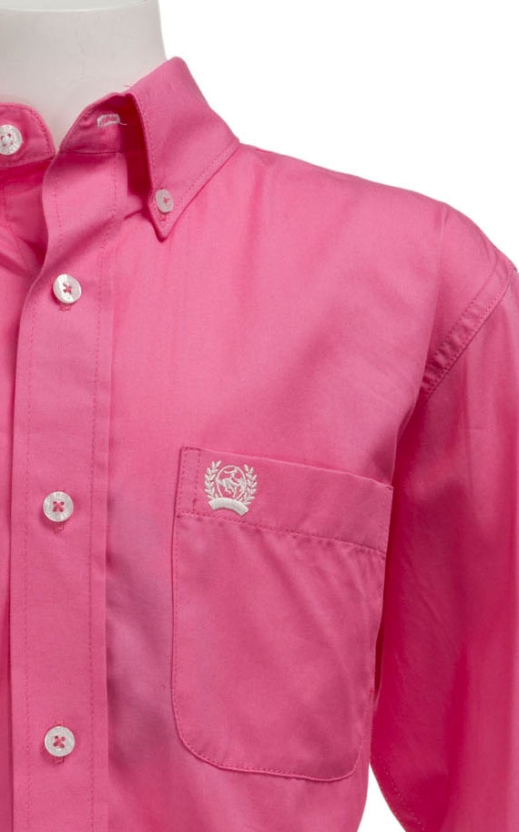 Cinch Boys' Solid Pink Long Sleeve Western Shirt - Image 1