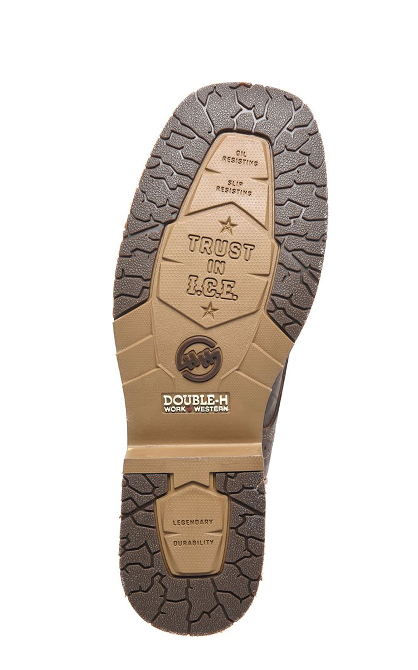 Double H Men's Stockman Sand & Brown Elephant Wide Square Toe Work Boots - Image 1