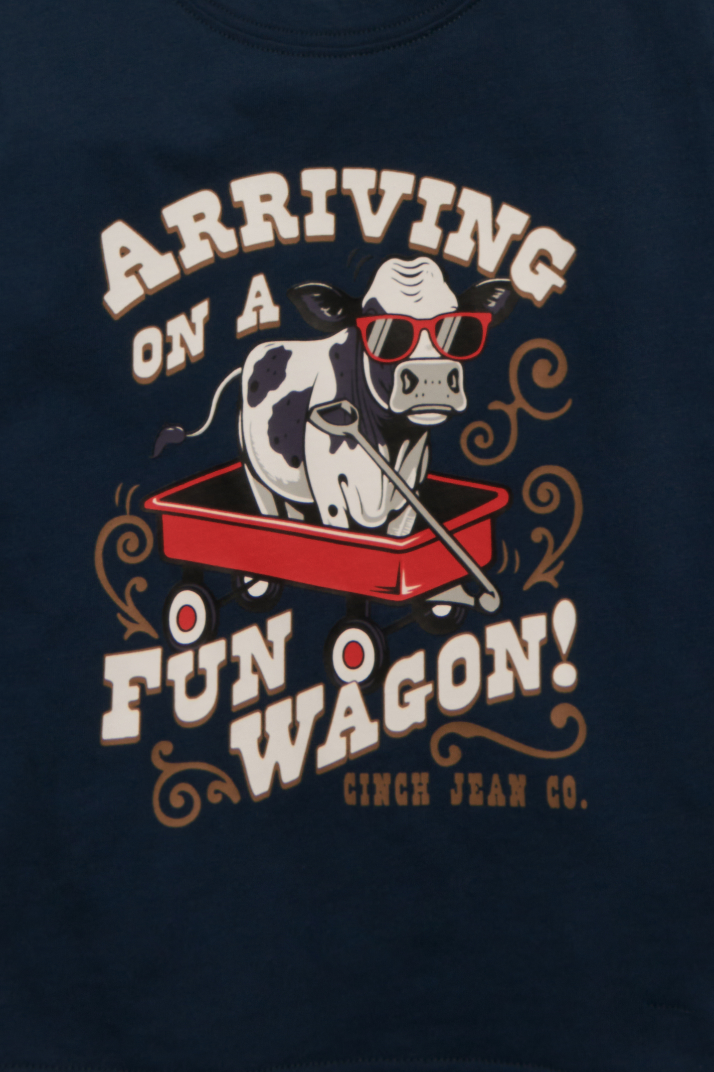 Cinch Infant Boy's Navy Arriving on a Fun Wagon! Logo Graphic T-Shirt - Image 1