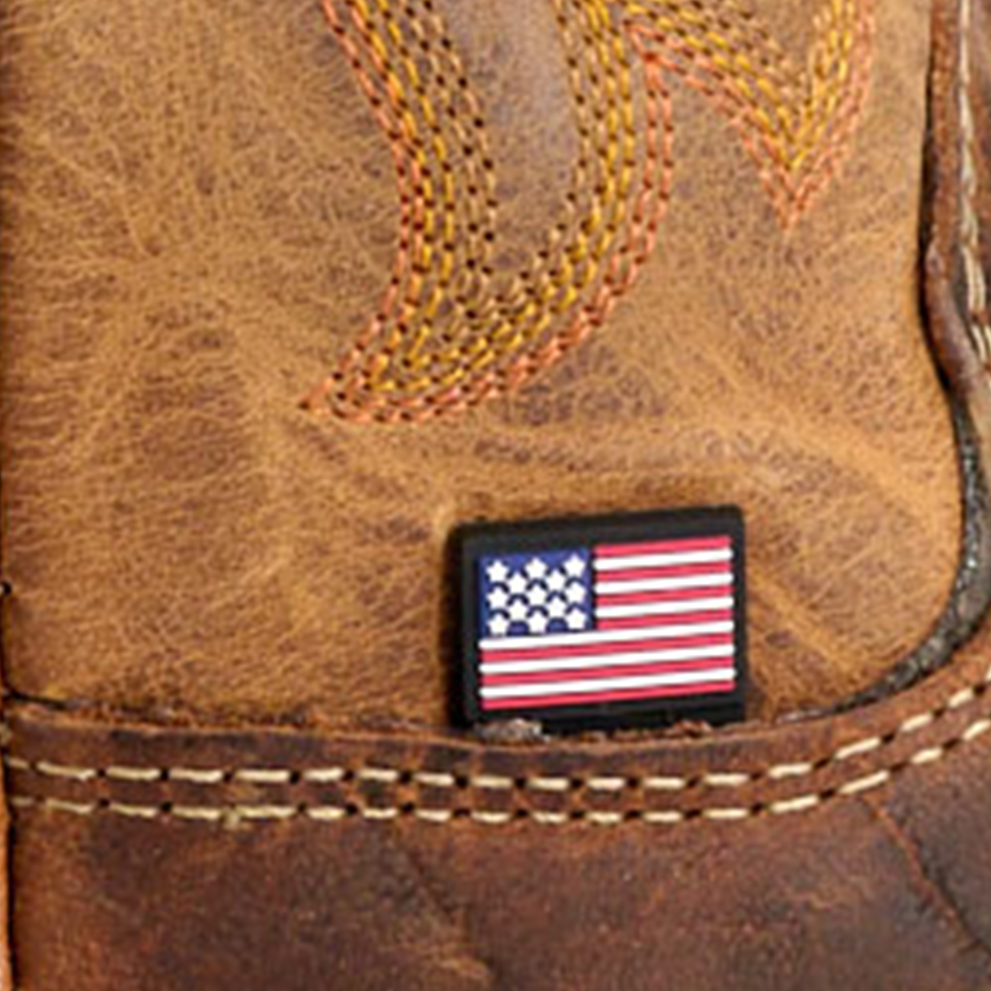 Double H Men's Stockman Sand & Brown Elephant Wide Square Toe Work Boots - Image 1