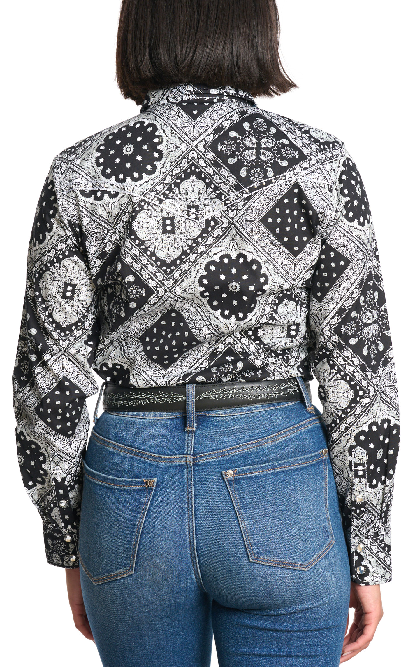 Cowgirl Hardware Women's Black & White Bandana Top - Image 1
