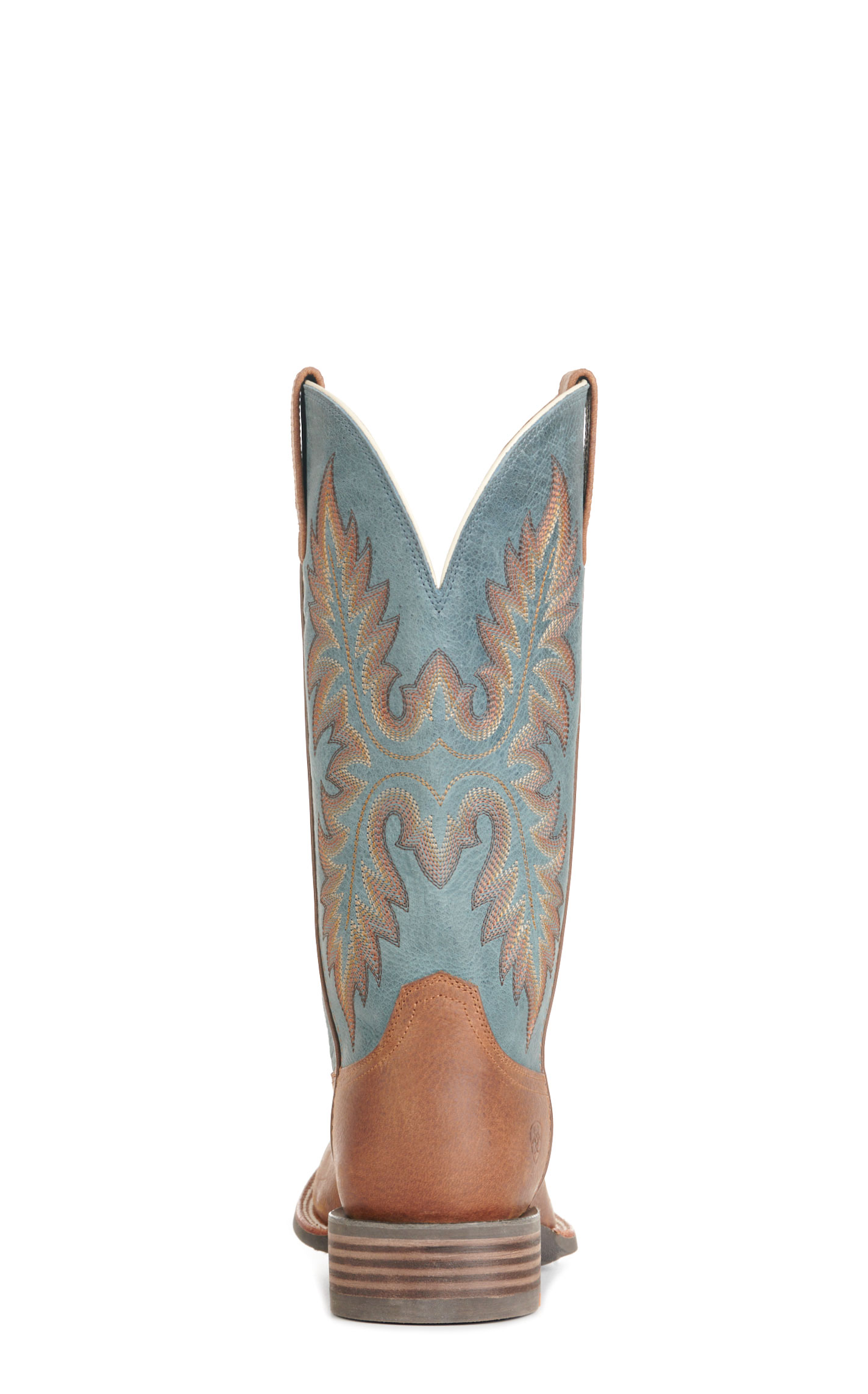 Ariat Men's Hudson Brown and Blue Wide Square Toe Cowboy Boots - Image 1