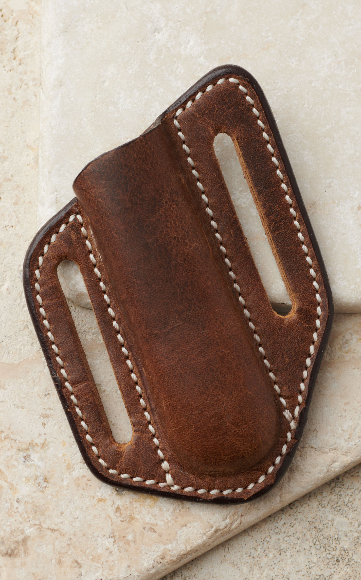 Circle SH Dark Brown Smooth Right Hand Knife Sheath - Image 1