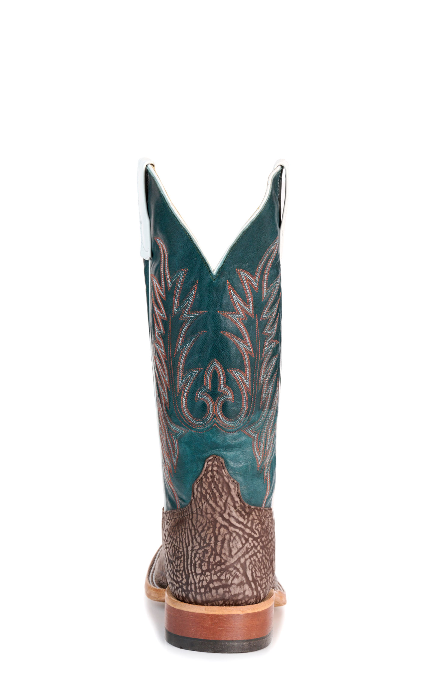 Anderson Bean Men's Brown and Teal Hybrid Wide Square Toe Cowboy Boots - Image 1