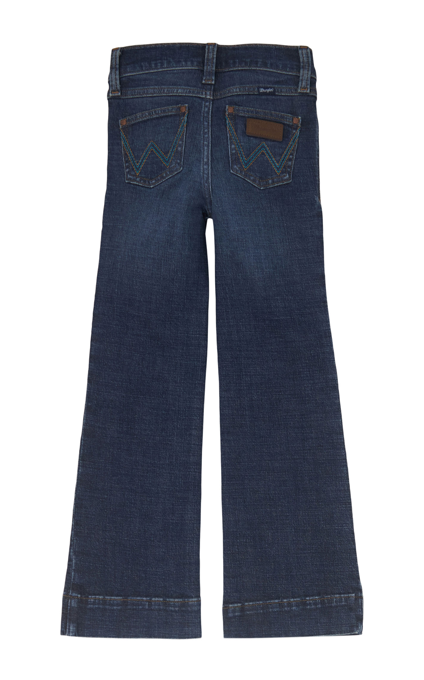 Wrangler Girl's Branan Dark Wash Trouser Leg Jeans - Image 1