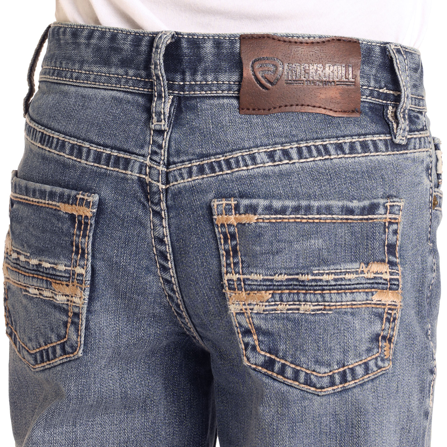 Rock & Roll Denim Boy's BB Gun Medium Wash Boot Cut Jeans - Image 1