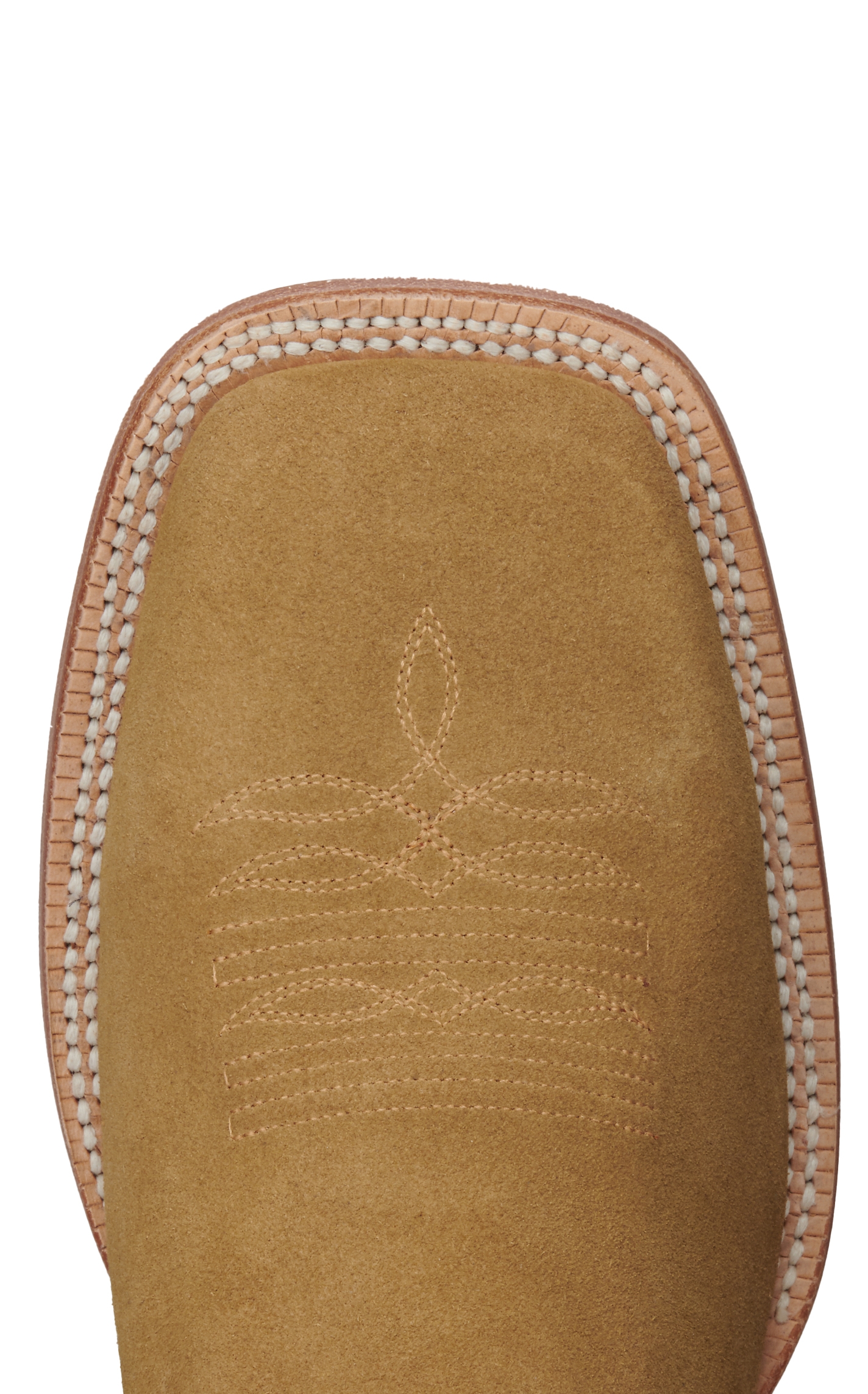 R Watson Marine Blue and Sand Roughout Wide Square Toe Cowboy Boots - Image 1