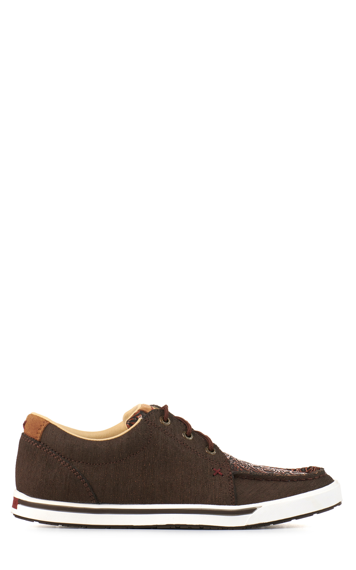 Twisted X Women's Kicks Cocoa with Tooled Insert Lace Up Sneakers Casual Shoe - Image 1