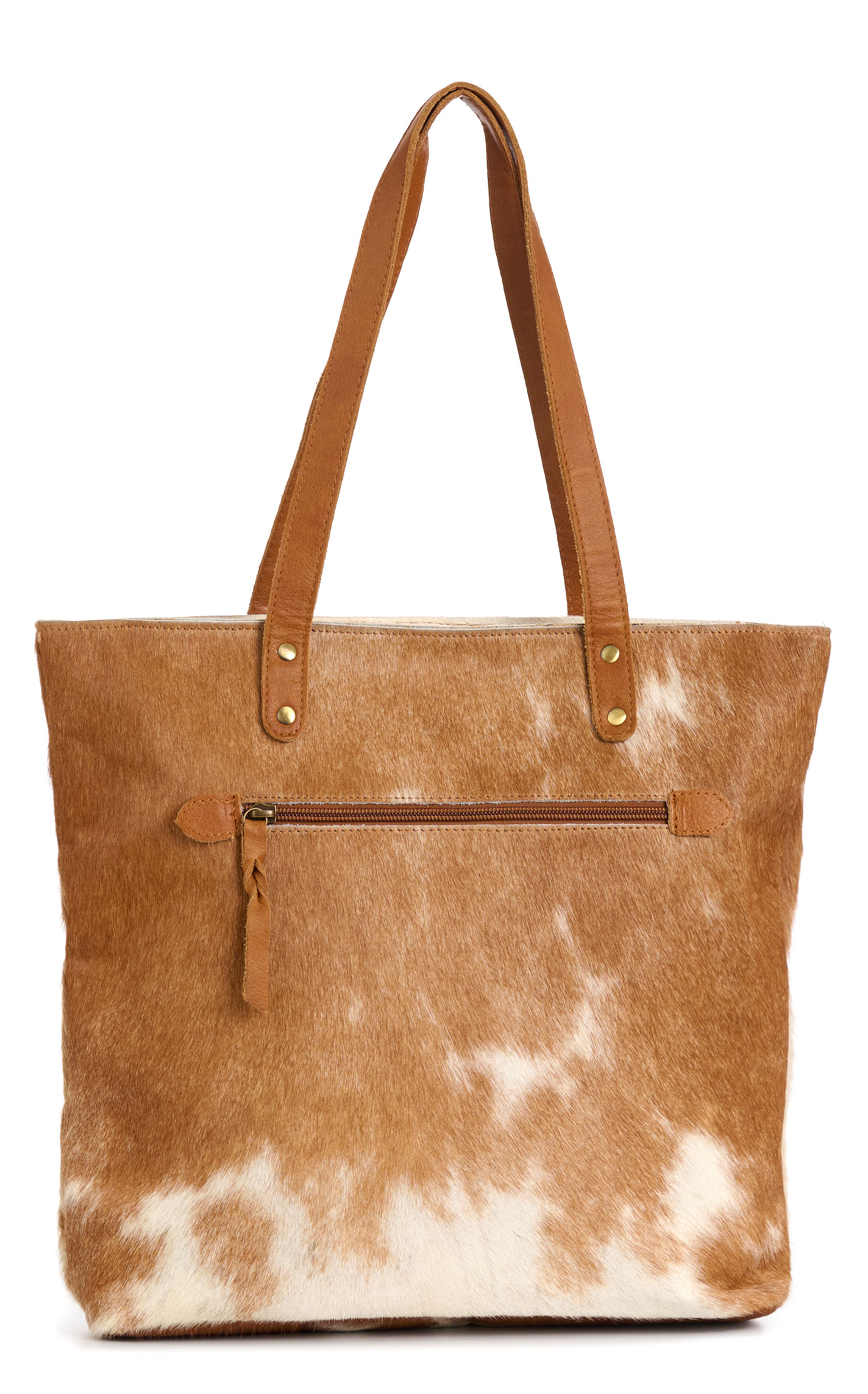 Montana Clothing Co. Cinnamon & Cream Hair on Hide Tote - Image 1