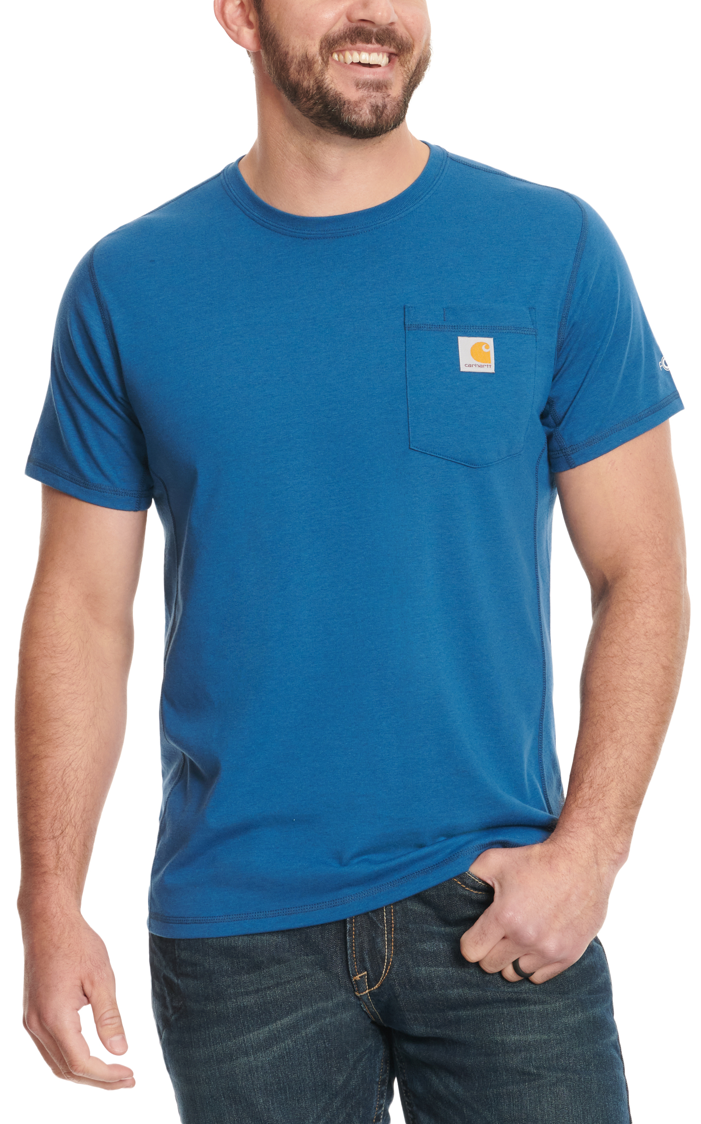 Carhartt Men's Force Indigo Blue Work Pocket T-Shirt - Image 1