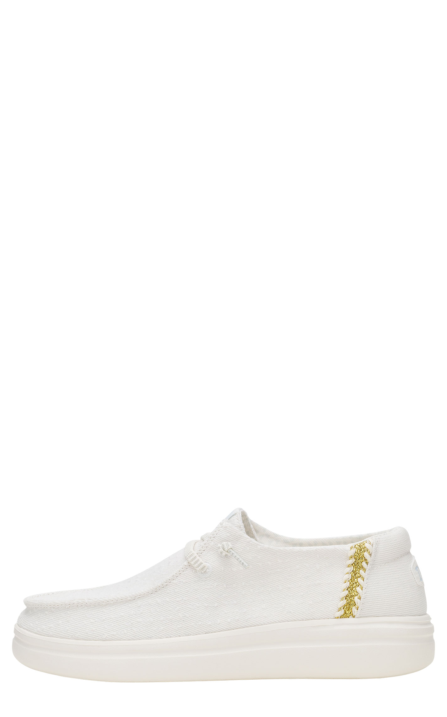 Hey Dude Women’s Wendy White Espadrille Woven Lace Up Moc Toe Casual Shoes - Image 1