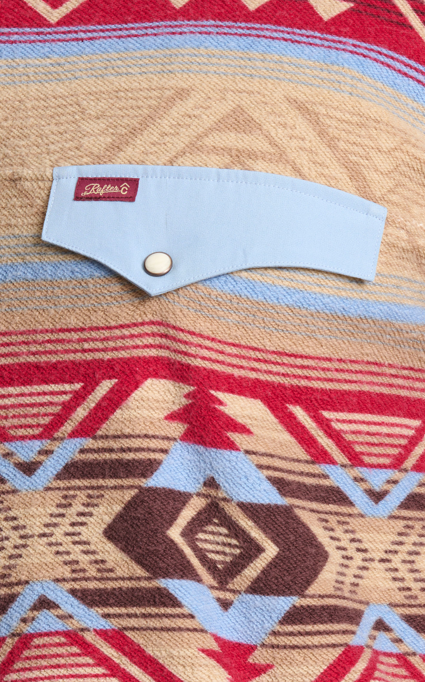 Rafter C Red Dirt Collection Men's Cinnamon & Cherry Aztec 1/4 Button Hoodie - Image 1
