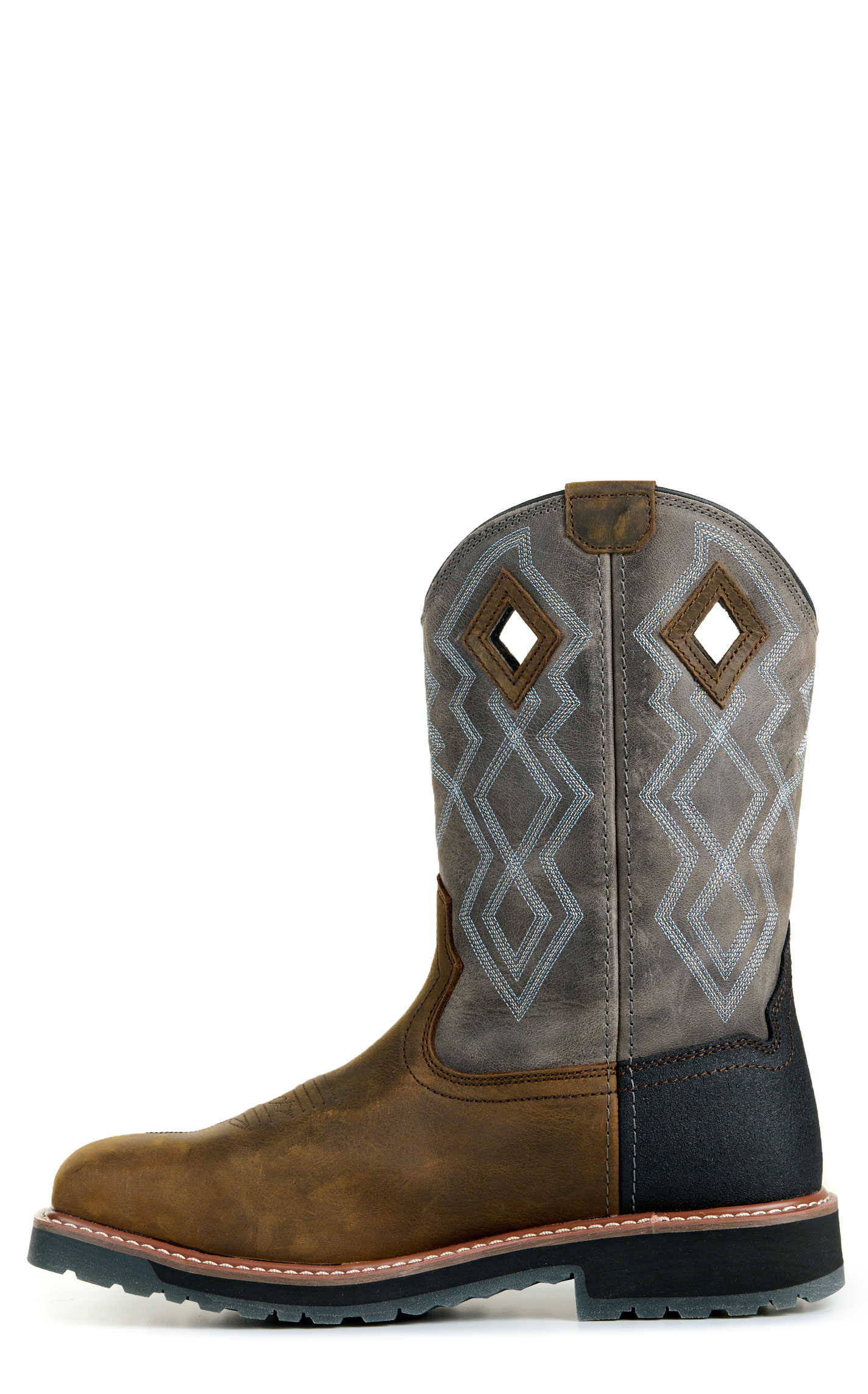 Wolverine Men's Rancher Pro Brown and Gray Wide Square Composite Toe Work Boots - Image 1