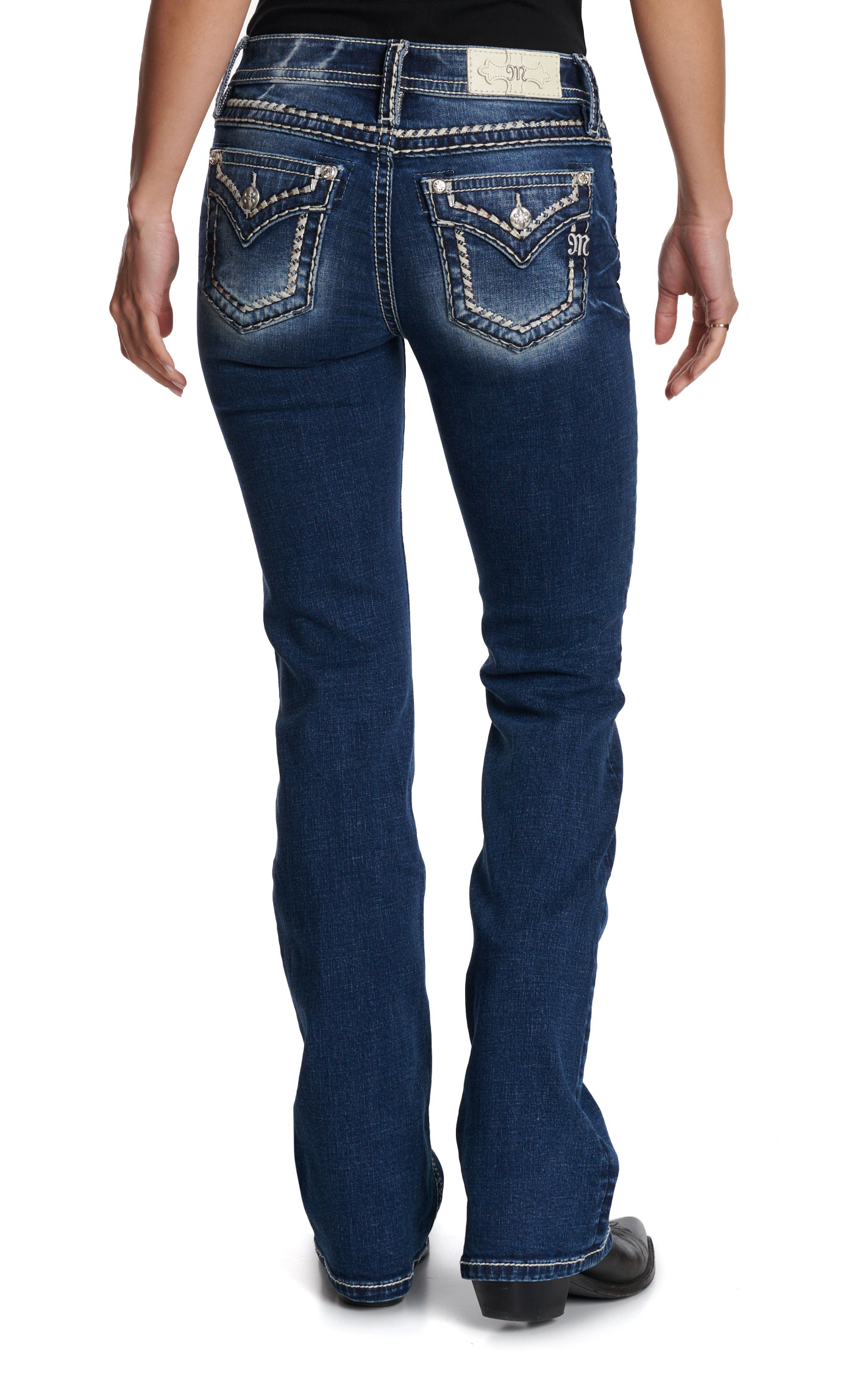 Miss Me Women's Dark Wash Heavy Stitch Boot Cut 32\