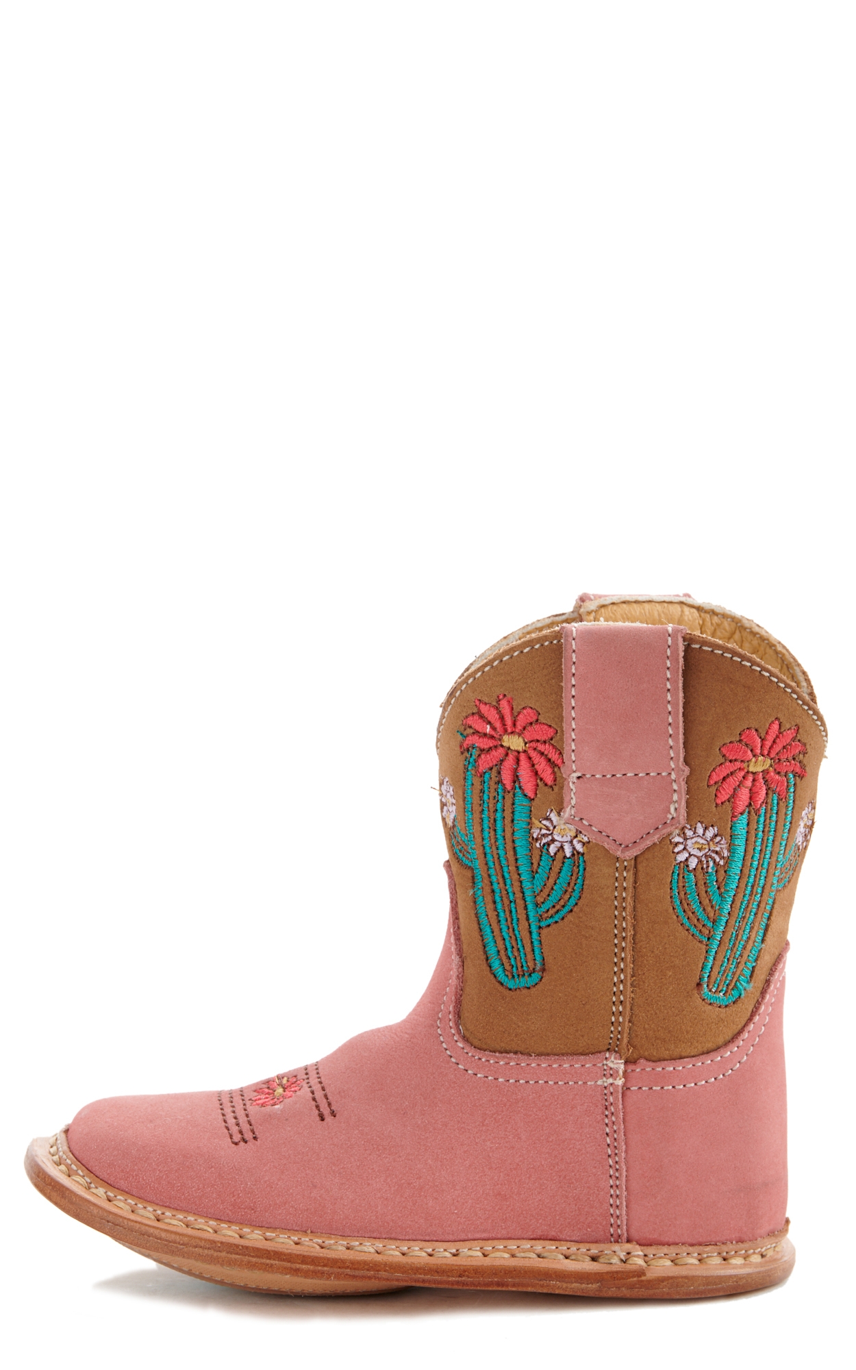 Roper Infant Cowbaby Pink Cactus Round Toe Boot - Image 1