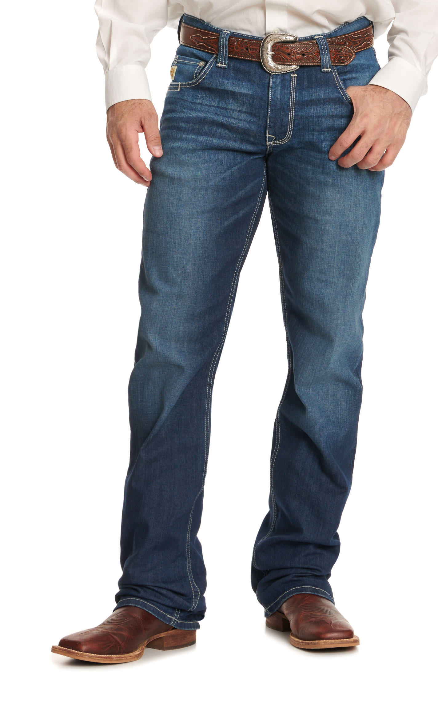Cinch Men's Carter 2.0 Dark Wash Mid-Rise Relaxed Boot Cut Jeans - Image 1