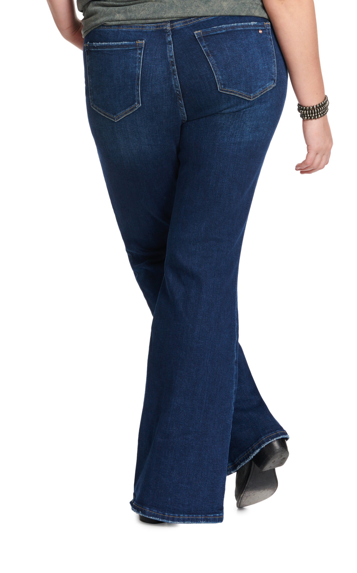 Mica Women's Dark Wash High Rise Flare Leg Jeans - Plus Sizes - Image 1