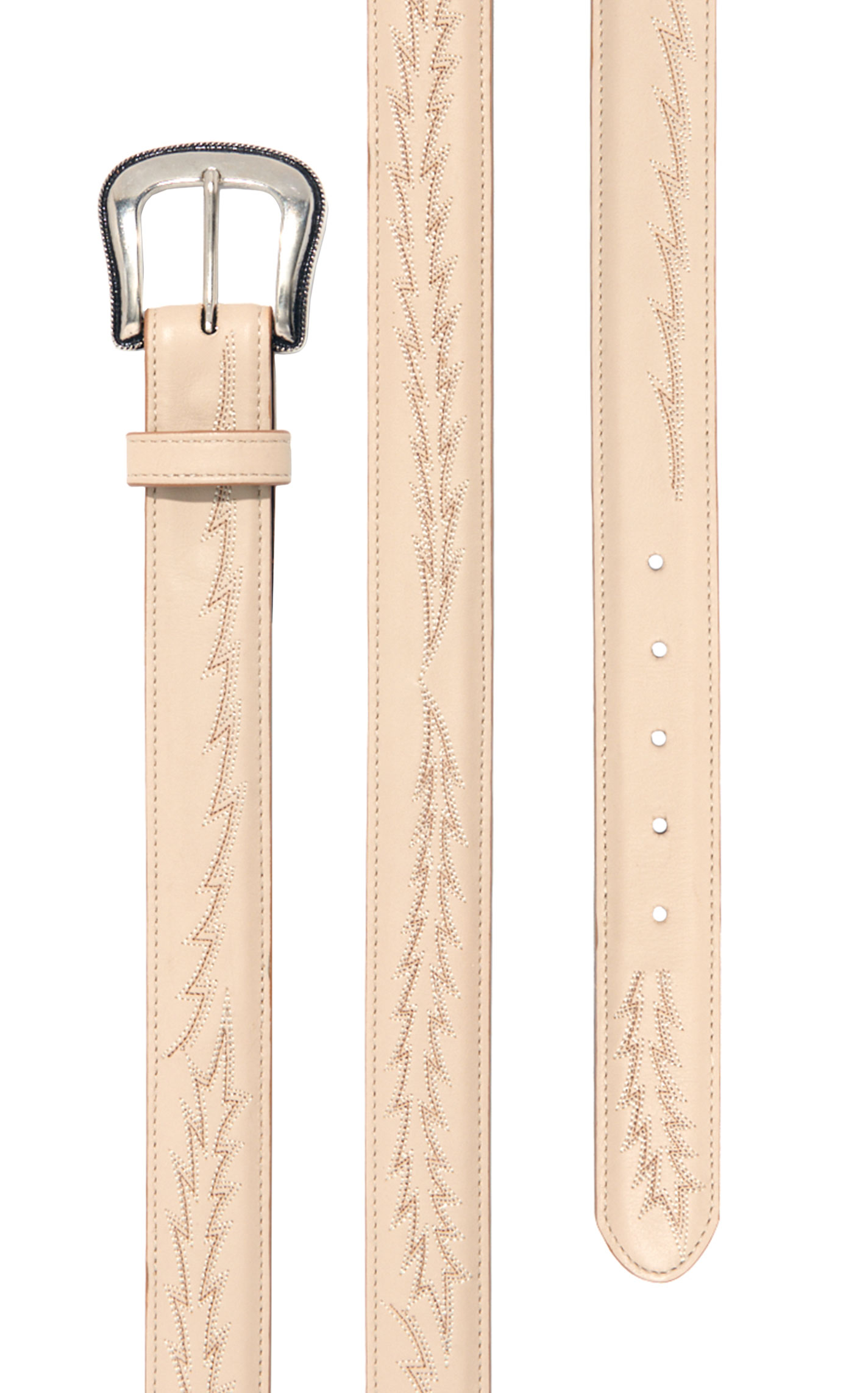 JRC & Sons Women's Nancy Nude Boot Stitch Leather Belt - Image 1