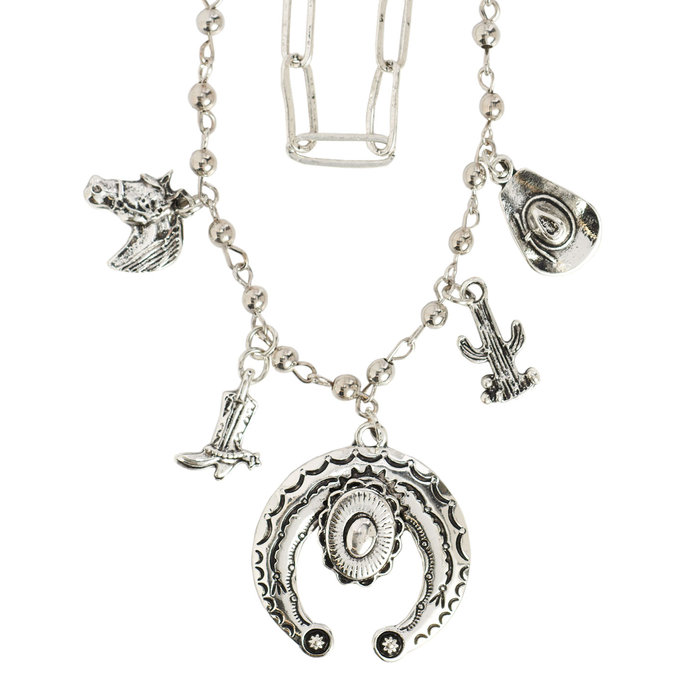 West & Co. Silver 2 Strand Western Charm Necklace - Image 1