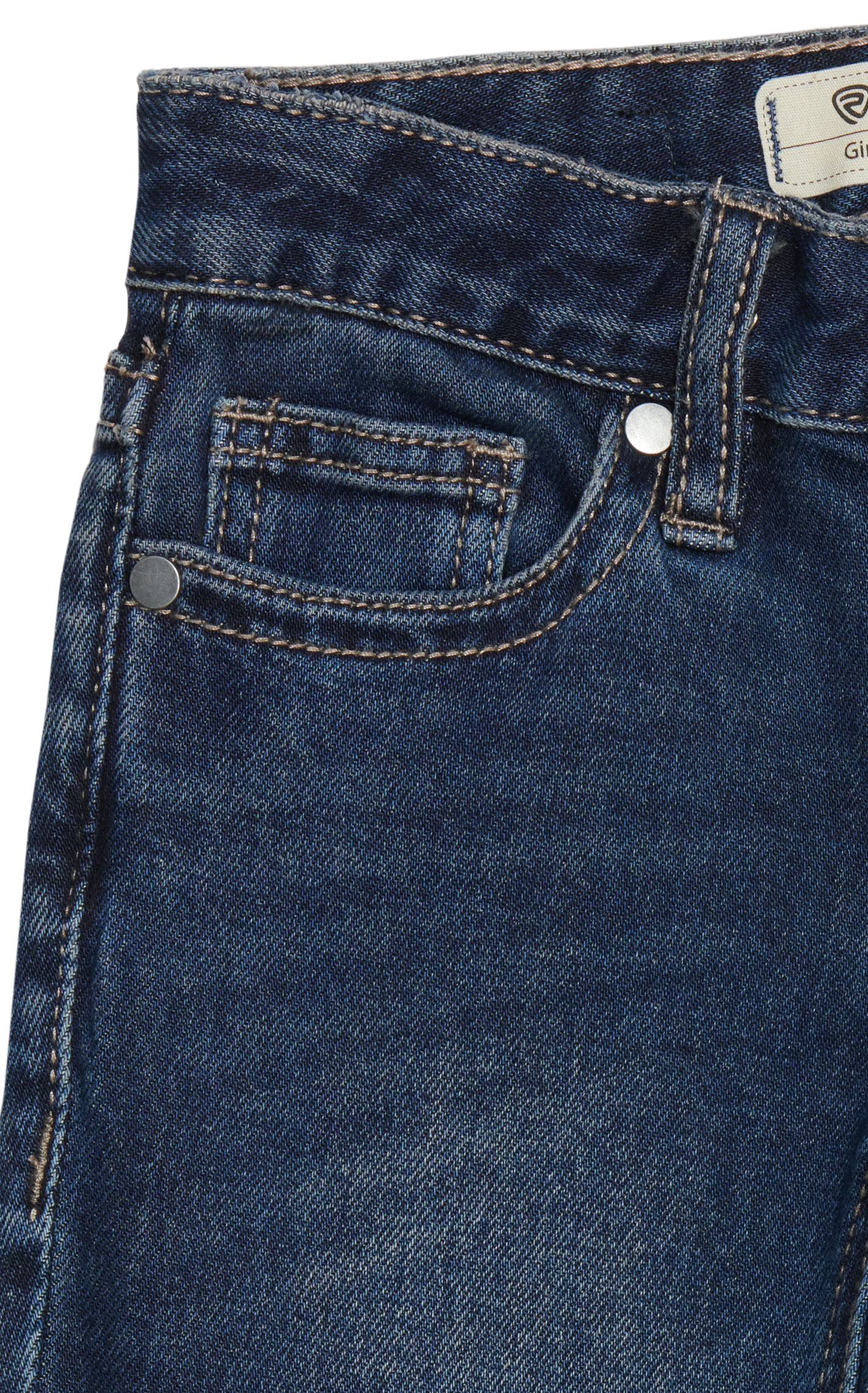 Rock & Roll Cowgirl Girl's Dark Wash Extra Stretch Trouser Jeans - Image 1