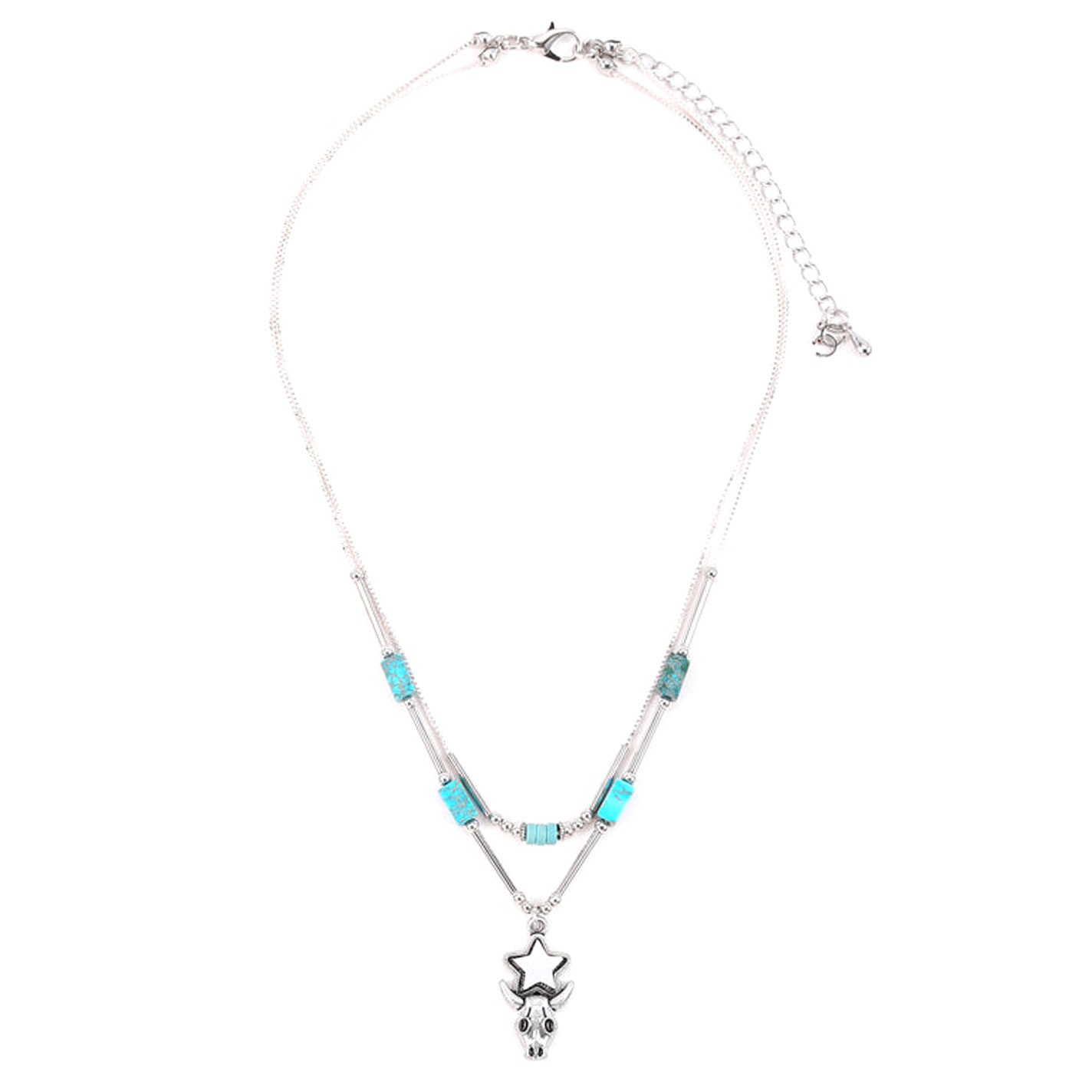 Cowgirl Confetti Silver & Turquoise Empty Island Necklace - Image 1