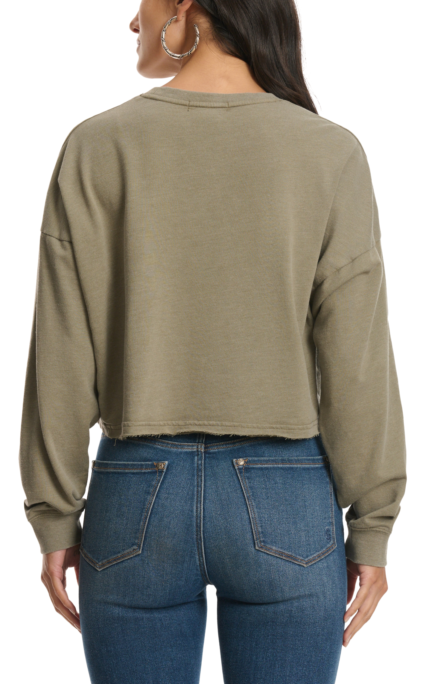 Rock & Roll Denim Women's Olive Western Cowboys Rodeo Graphic Pullover - Image 1