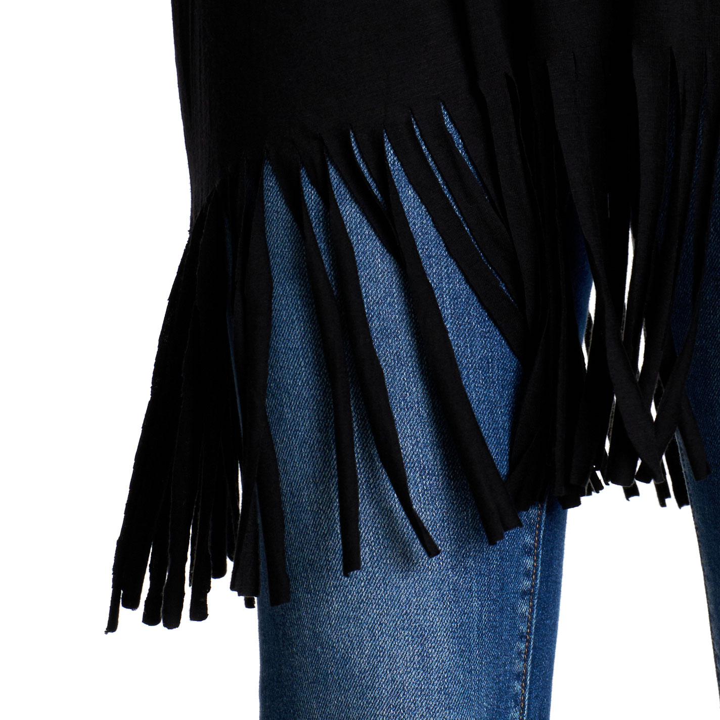 R. Rouge Women's Black Fringe Tunic - Image 1