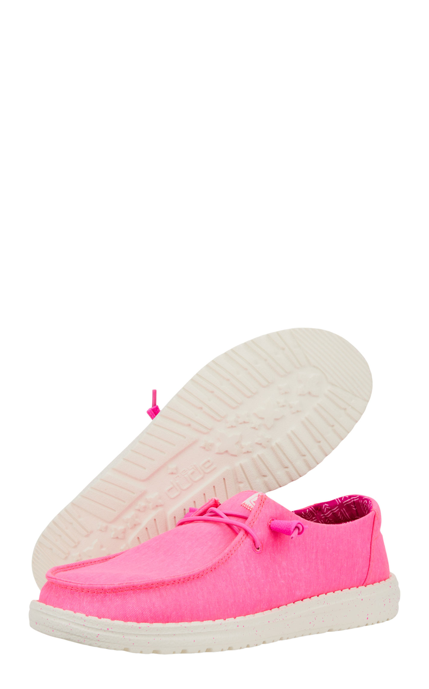 Hey Dude Women's Neon Pink Wendy Moc Toe Casual Shoes - Image 1