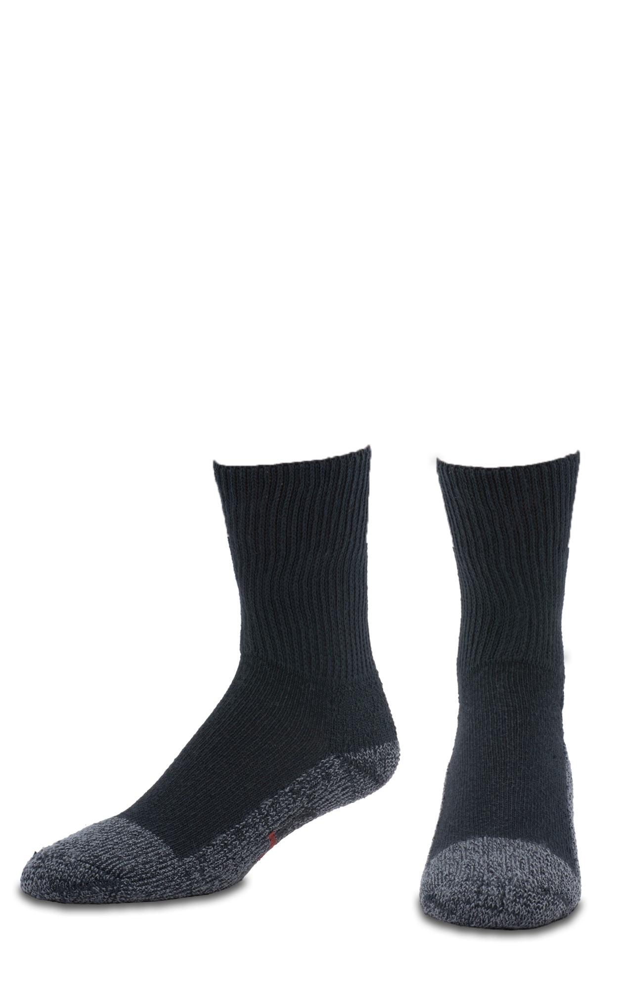 Justin Men's Black Half Cushion Cotton Crew with Odor Control 2Pk Steel Toe Boot Socks - XL - Image 1