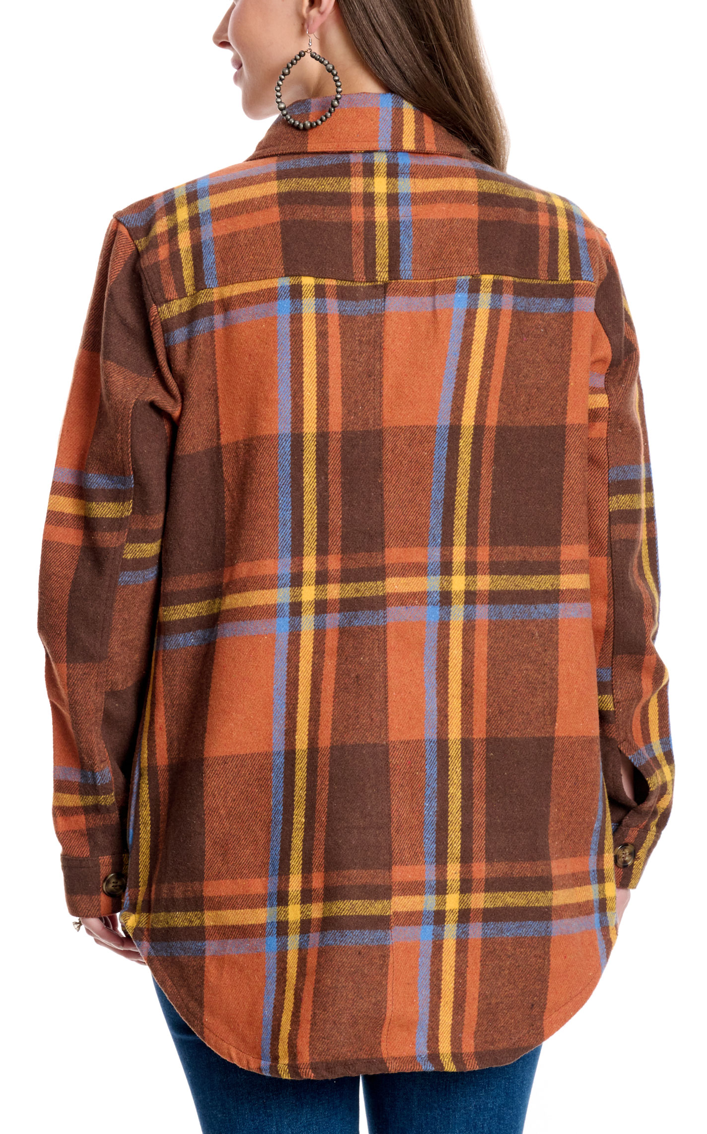 Dictionary Women's Cinnamon Autumn Plaid Flannel Shacket - Image 1