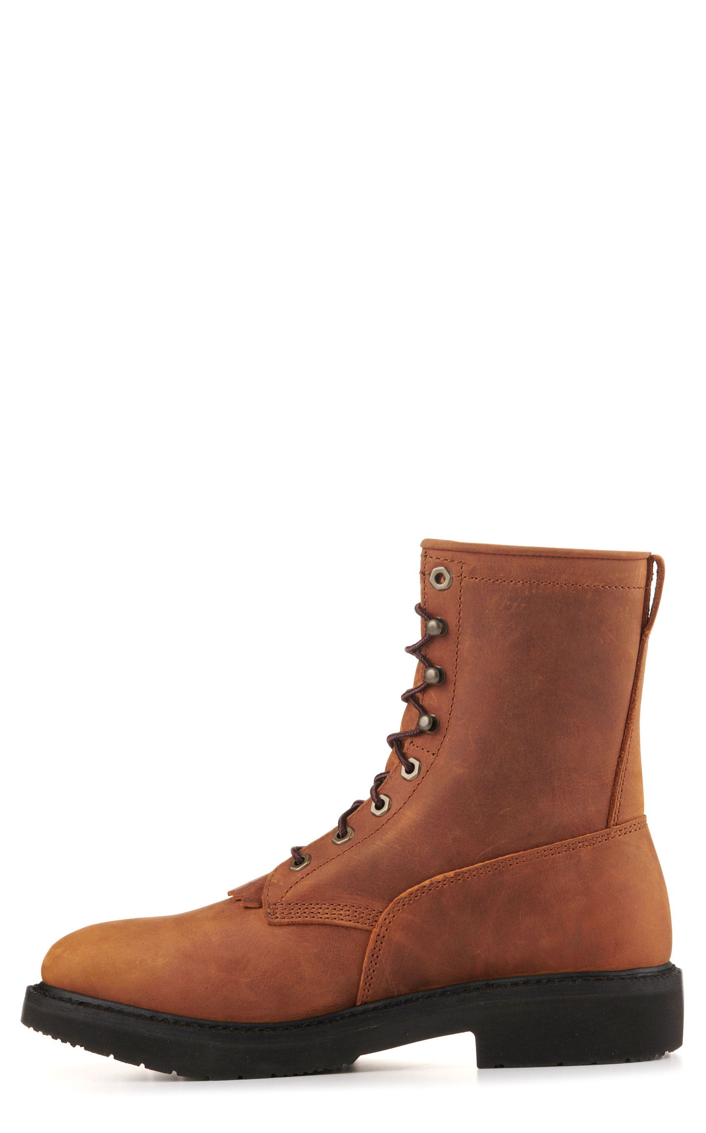 Justin Men's Livestock Aged Brown Soft Round Toe Lace Up Work Boot - Image 1