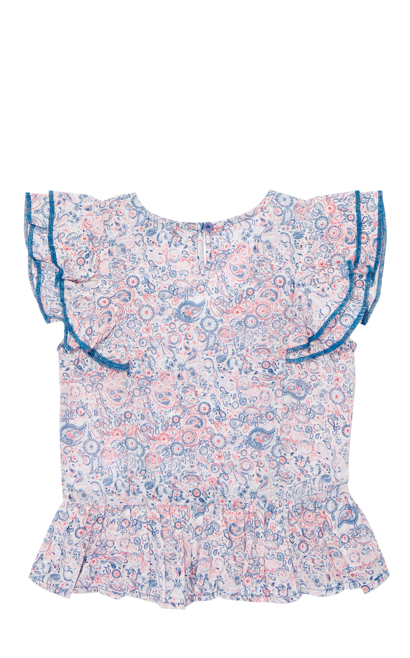 Montana Clothing Girl's White Paisley Print Top - Image 1