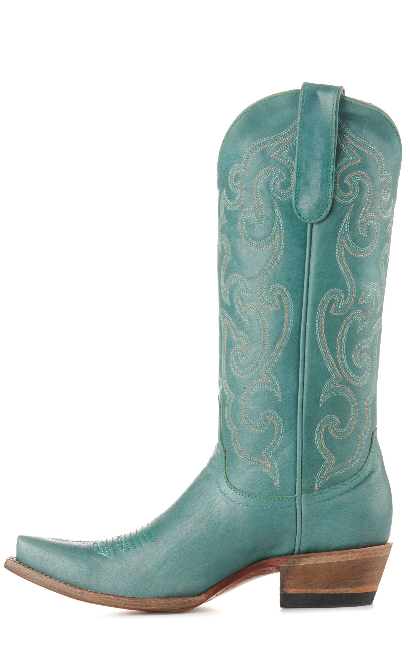 Cavender's Women's Turquoise Goat Snip Toe Cowboy Boots - Image 1