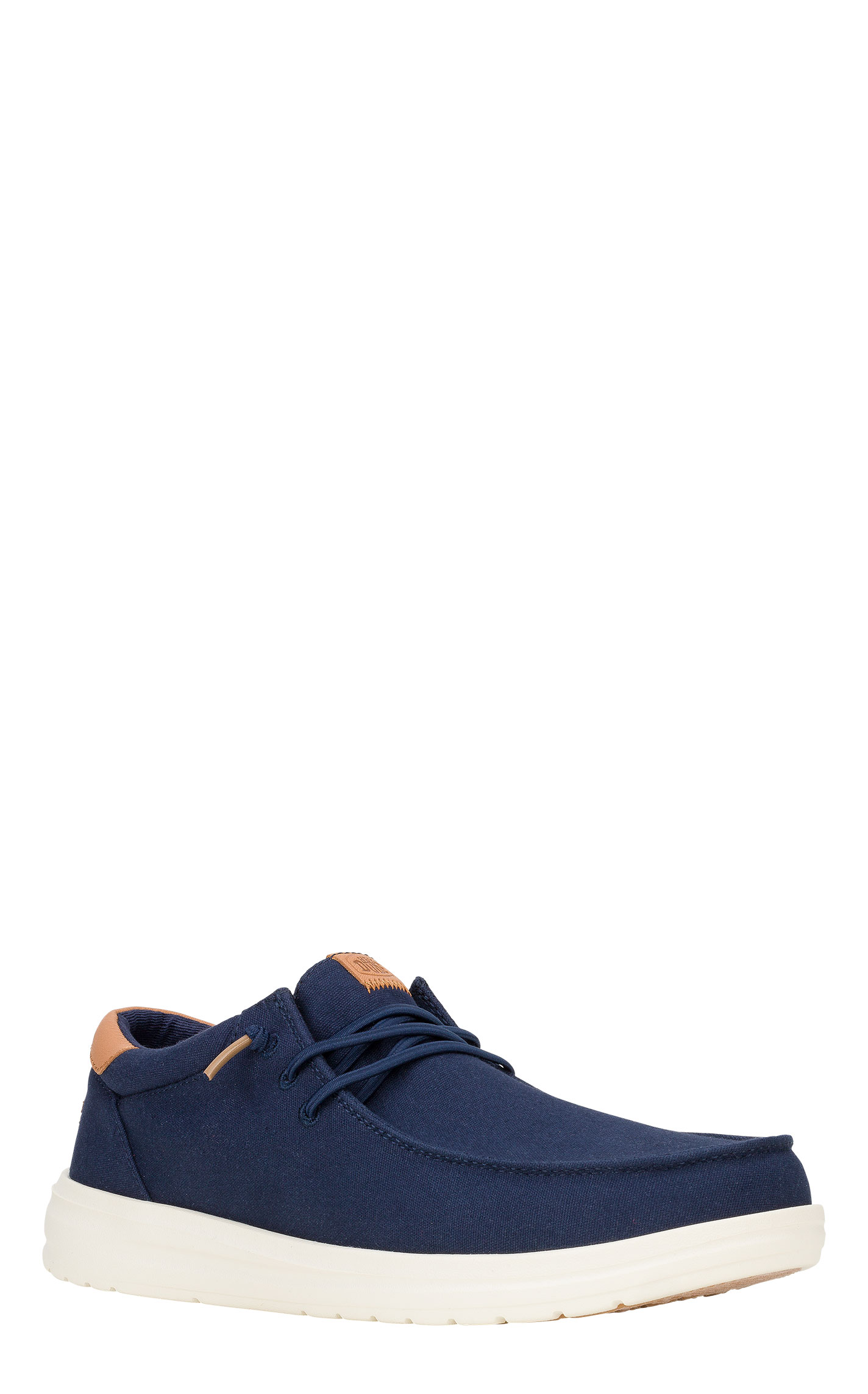 Hey Dude Men's Paul Canvas Navy Blazer Lace Up Moc Toe Casual Shoe - Image 1
