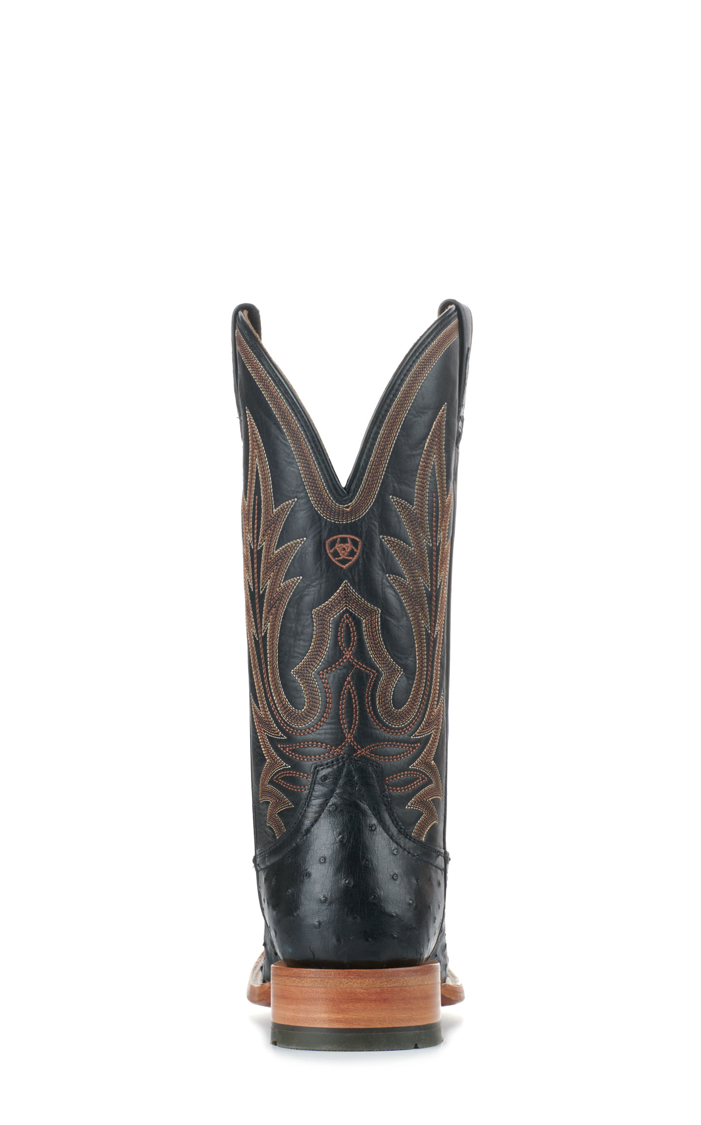 Ariat Men's Showboat Black TekStep Full Quill Ostrich Wide Square Toe Exotic Cowboy Boots - Image 1