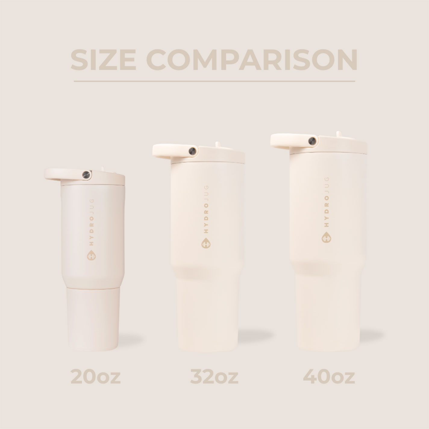 HydroJug Cream 20 oz Sport Insulated Bottle  - Image 1