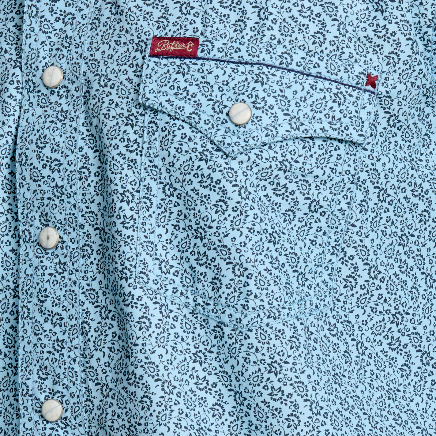 Rafter C Men's Red Dirt Collection Turquoise Floral Western Shirt - Image 1